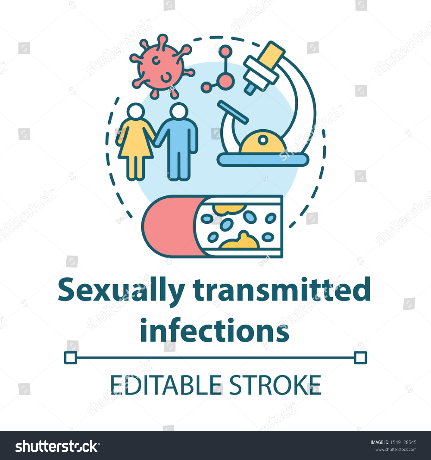 Sexually Transmitted Infections Concept Icon Stis Stock Vector Royalty 7873