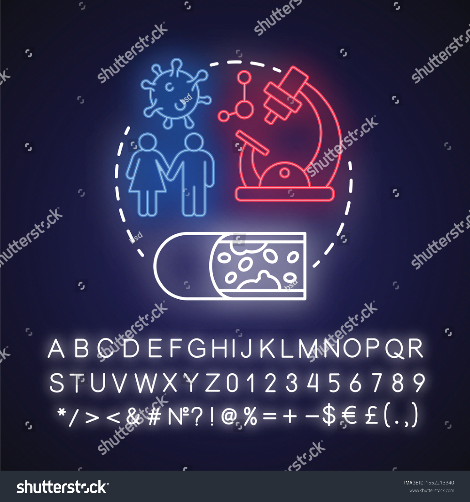 Sexually Transmitted Infections Neon Light Concept Stock Vector Royalty Free 1552213340 7680