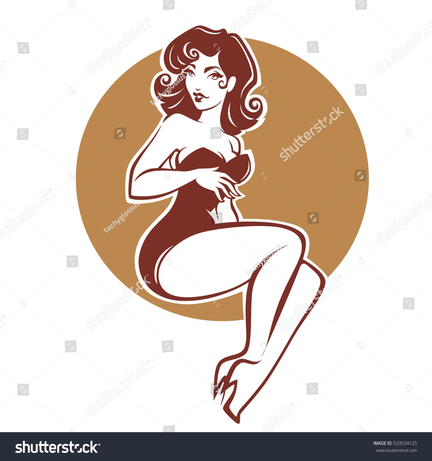 Sexy Beauty Retro Pinup Girl Your Stock Vector Royalty Free 533534125