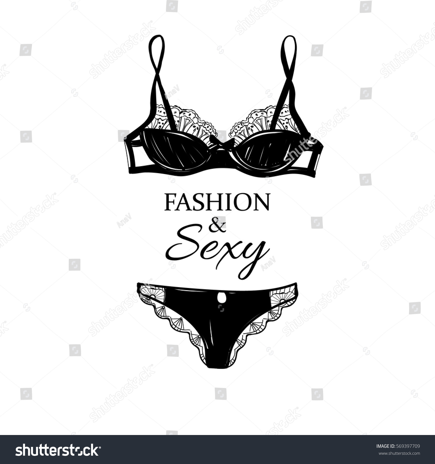 Sexy Fashion Women Lingerie Stock Vector Royalty Free 569397709