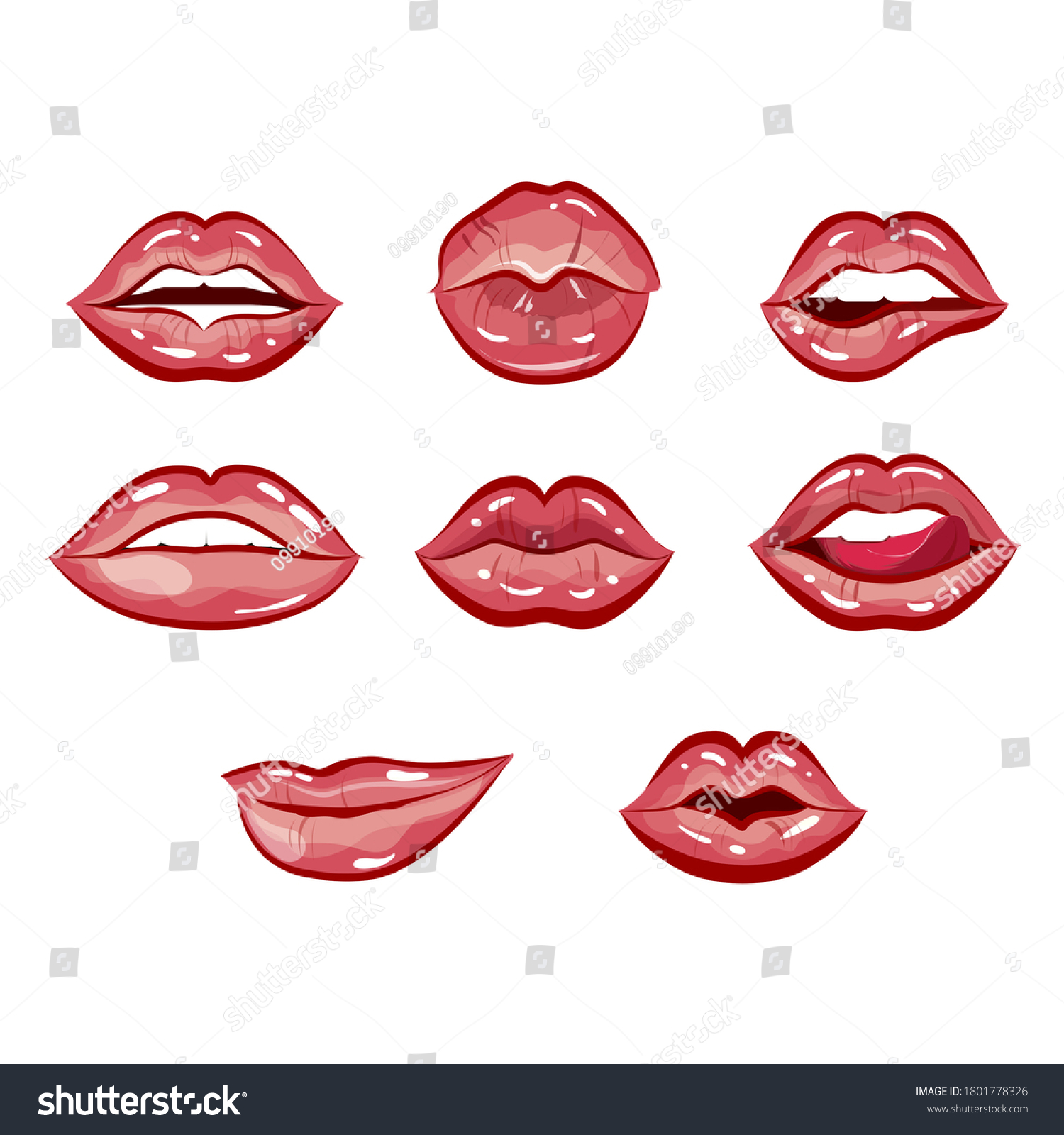 Sexy Seductive Female Lips Vector Lipstick Stock Vector (Royalty Free ...