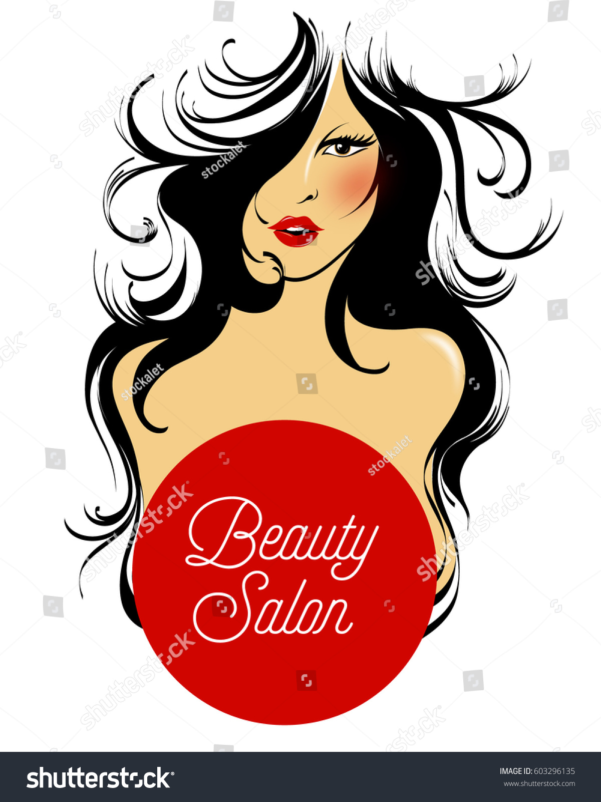 Sexy Beautiful Girl Long Flowing Hair Stock Vector Royalty Free