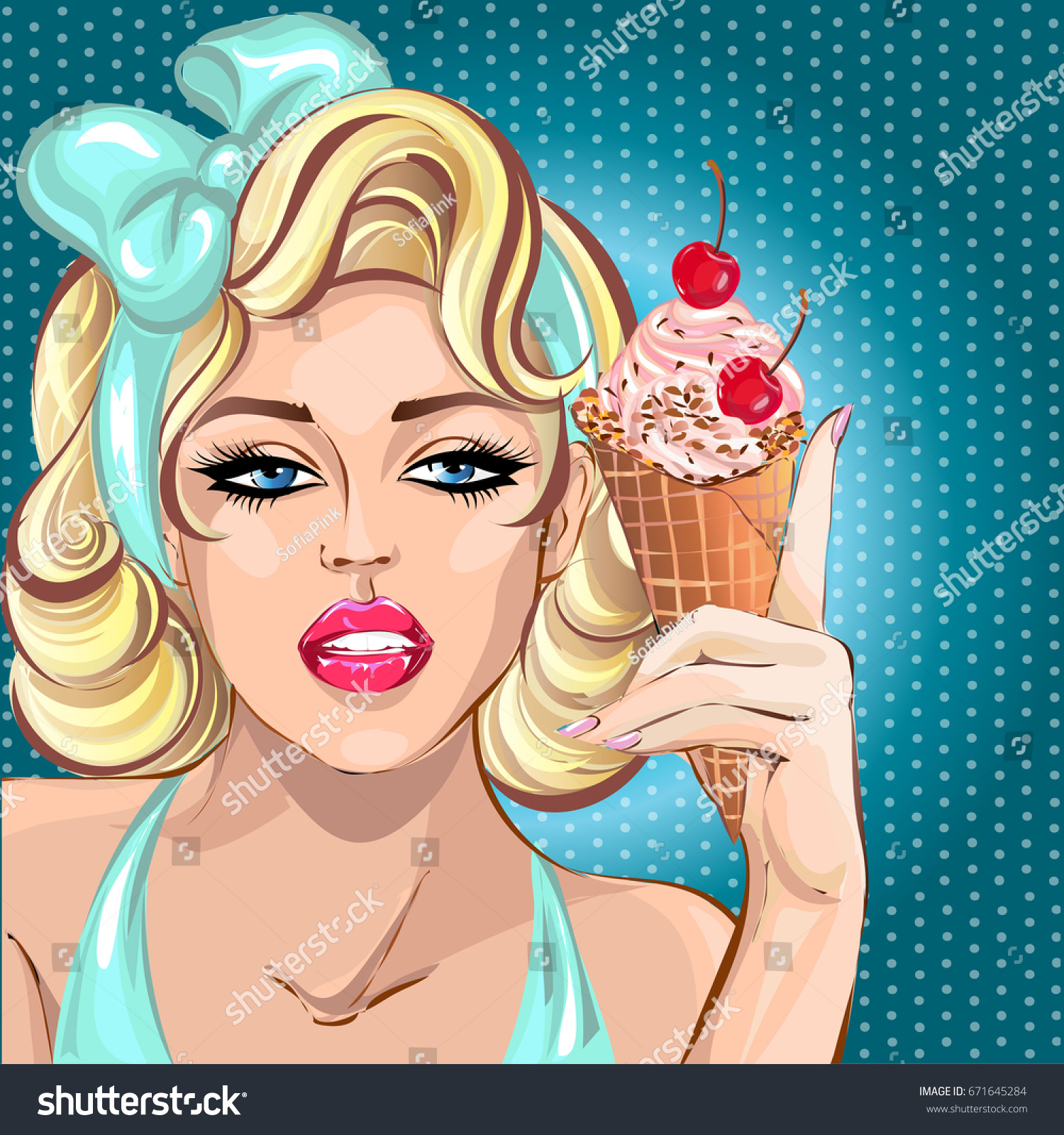 549 Imágenes De Pin Up Girl With Ice Cream Imágenes Fotos Y Vectores De Stock Shutterstock 