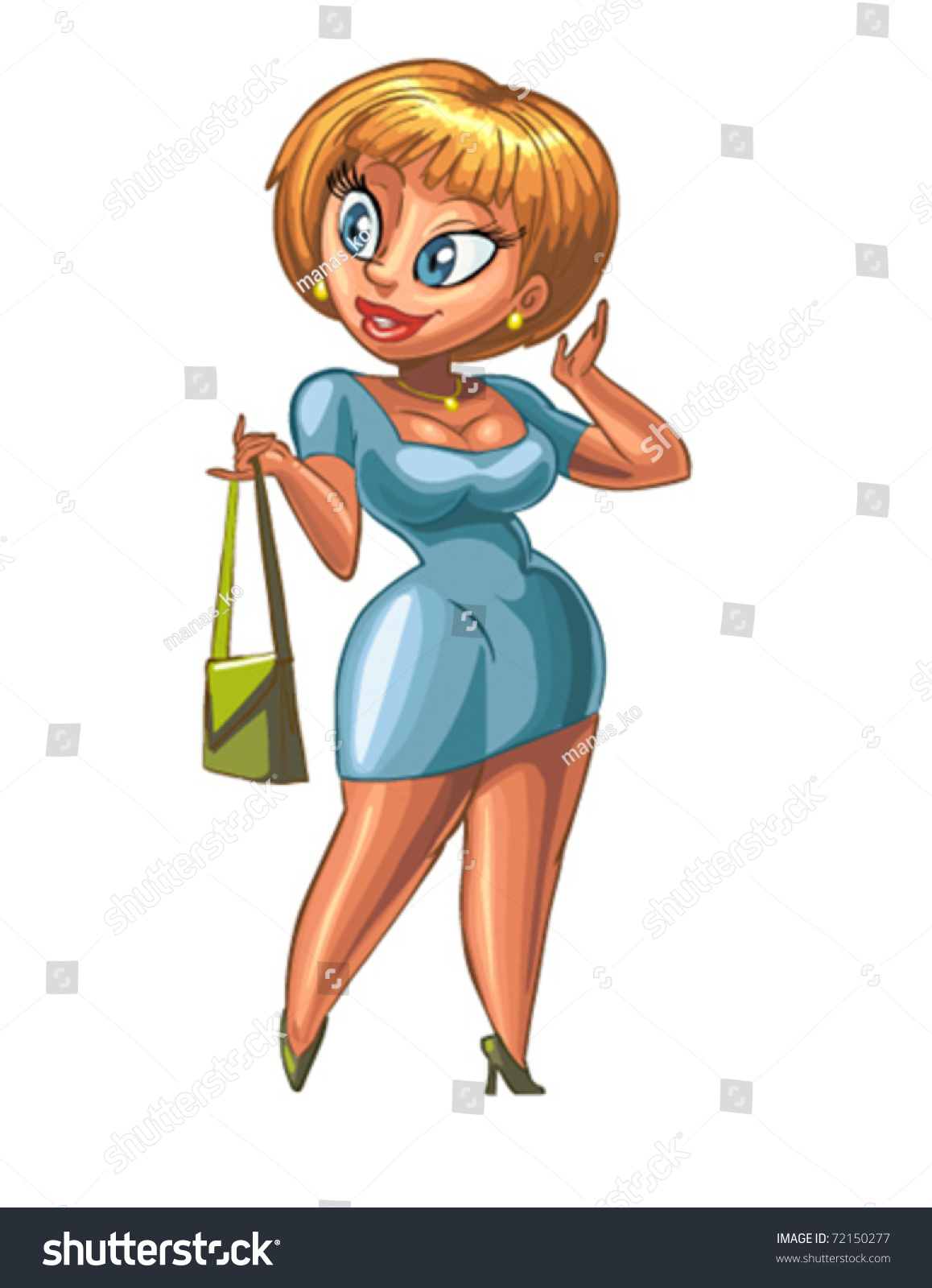 Sexy Cartoon Woman Satchel Stockvektor Royaltyfri 72150277 Shutterstock