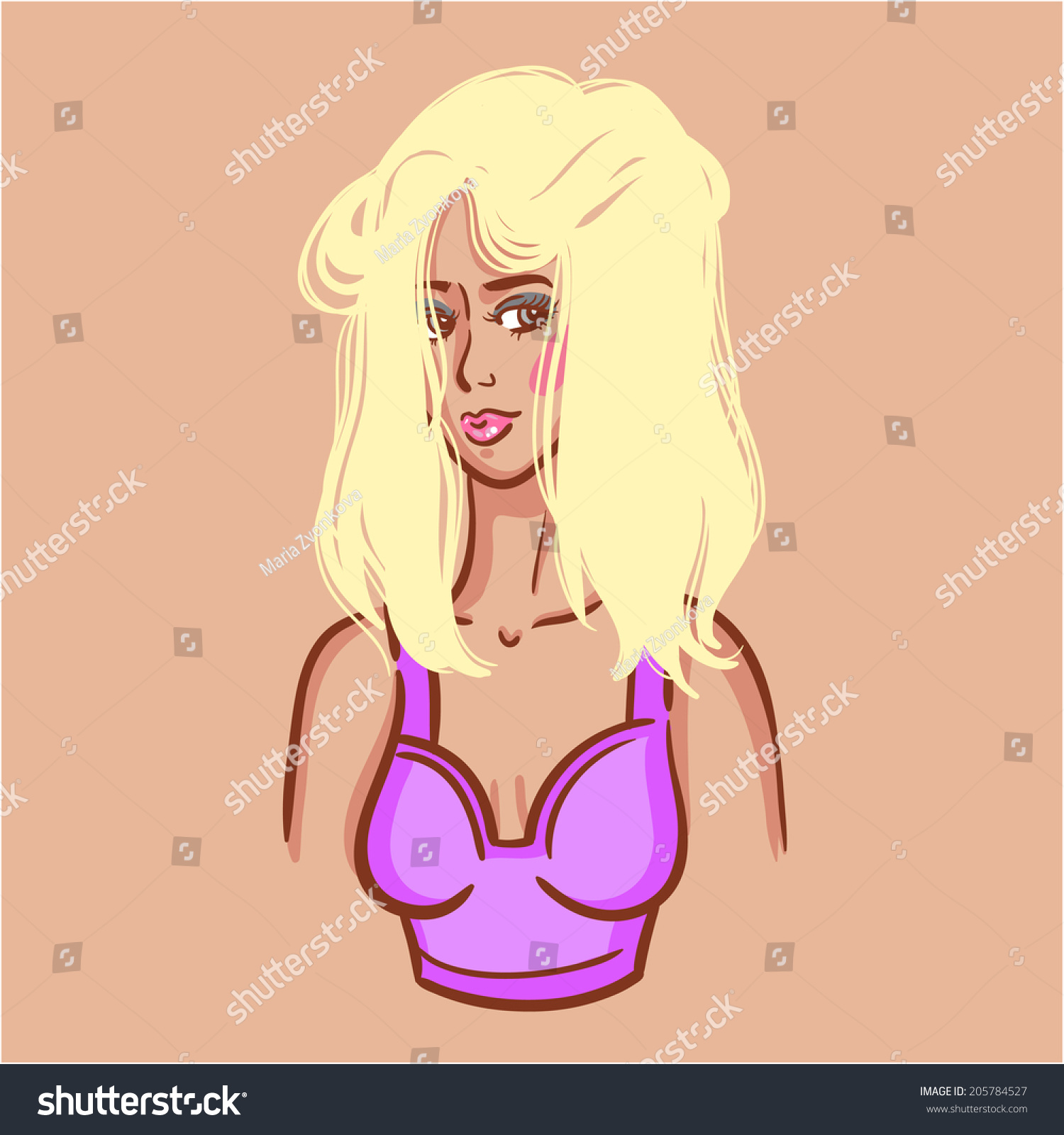 Sexy Fashion Girl Sketch Hand Drawn Stock Vector Royalty Free 205784527