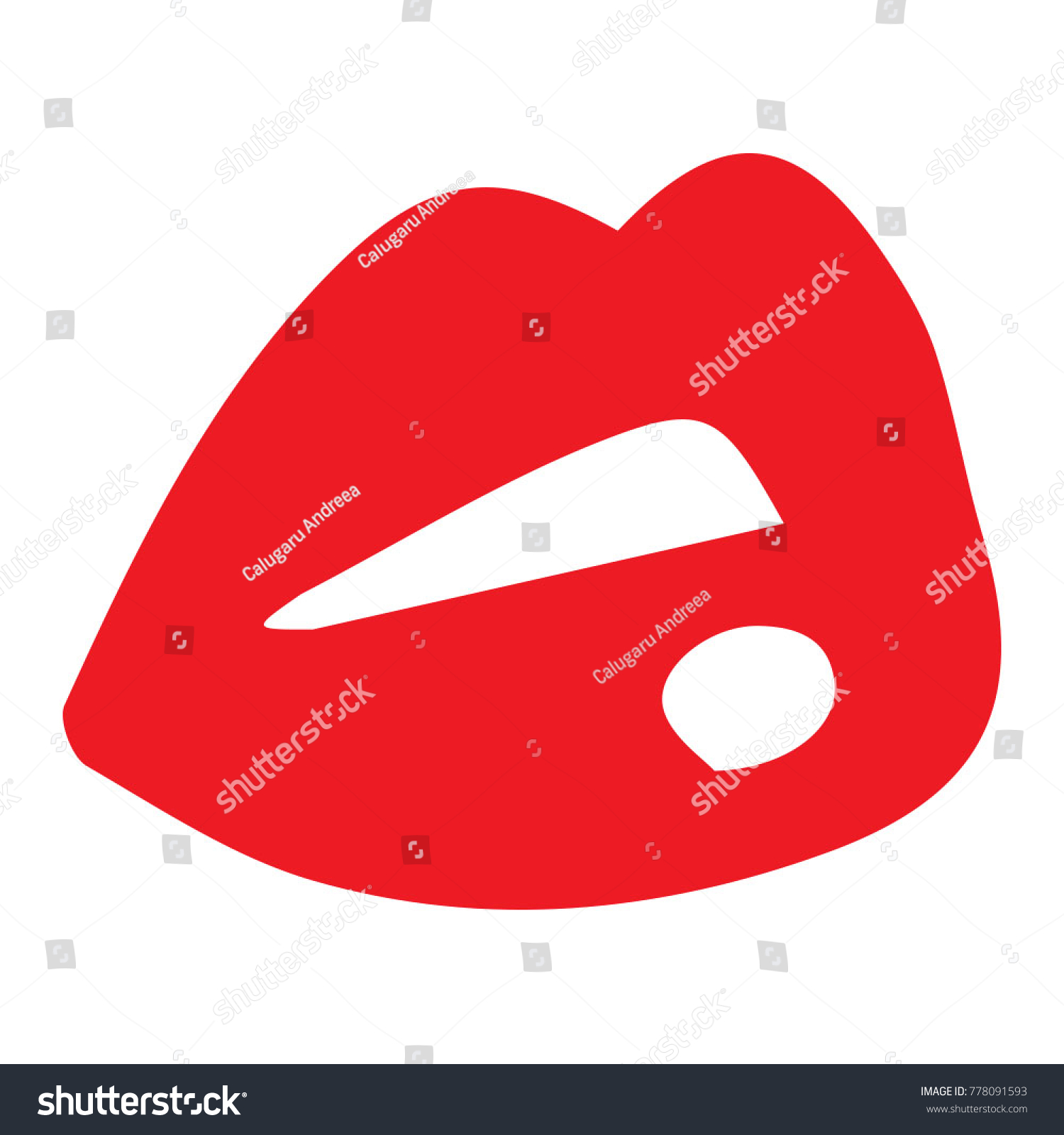 Sexy Feminine Red Lips Open Mouth Stock Vector Royalty Free 778091593