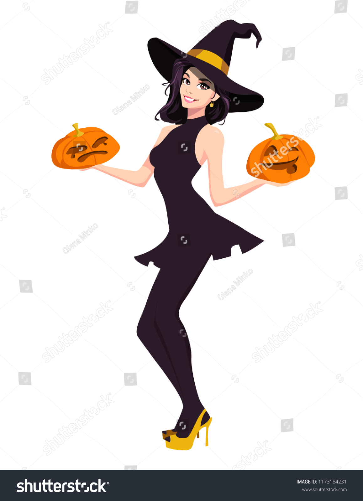 Sexy Halloween Witch Pumpkins Vector De Stock Libre De Regalías 1173154231 Shutterstock 4328