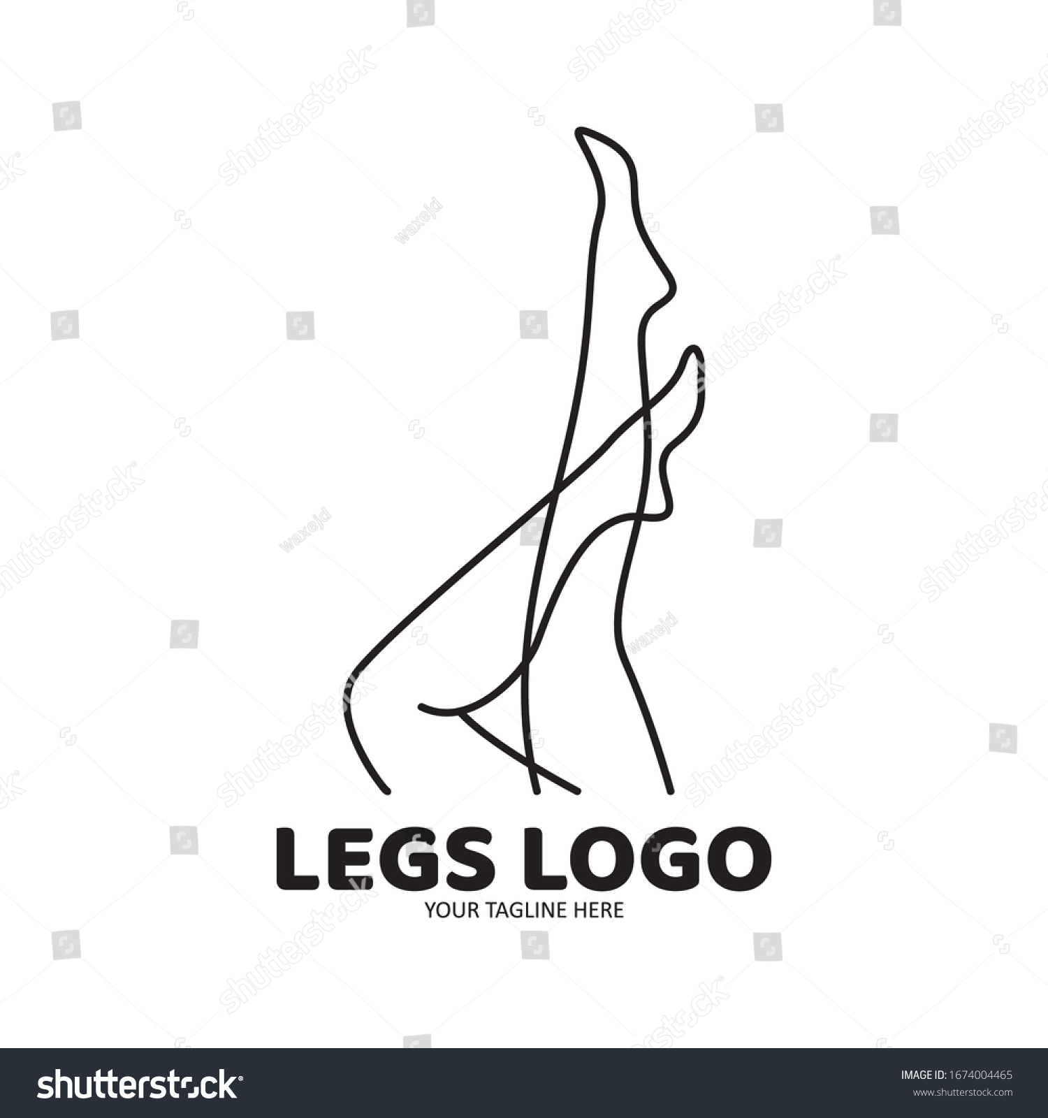 Sexy Legs Logo Vector Outline Stock Vector Royalty Free 1674004465 