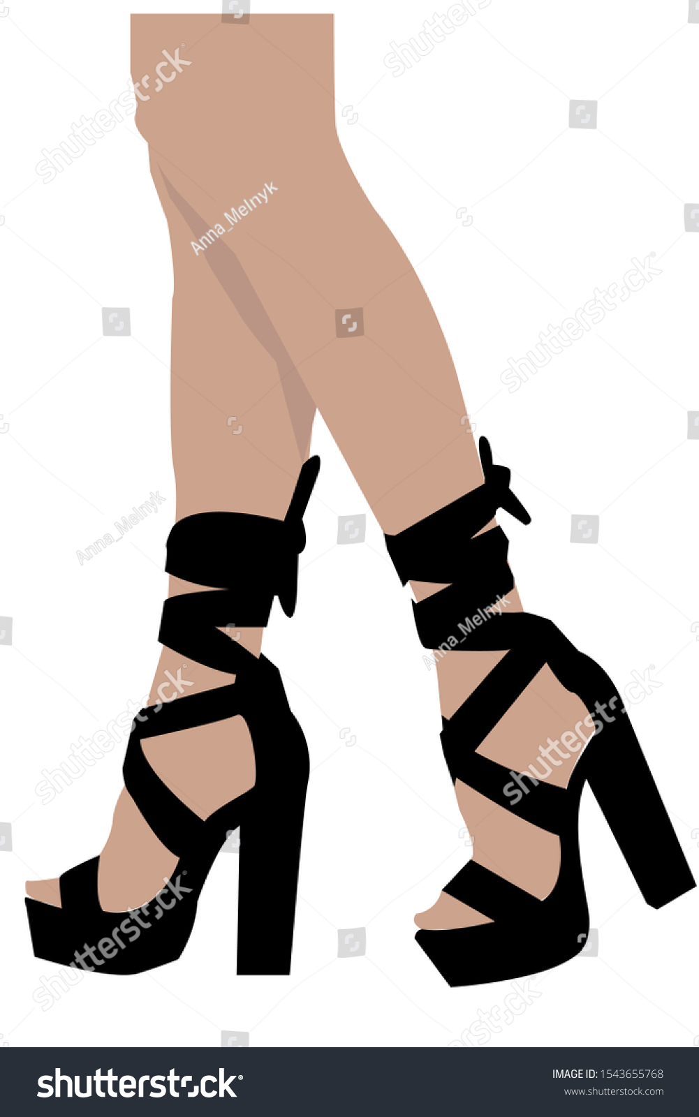 Sexy Legs Shoes Vector Illustration Stock Vector Royalty Free 1543655768 Shutterstock 