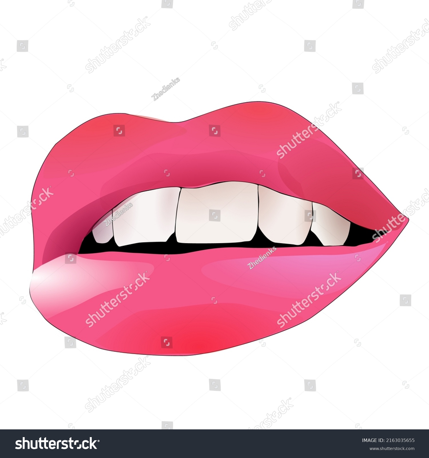 Sexy Lips Biting Lips Womans Lips Stock Vector Royalty Free 2163035655 Shutterstock