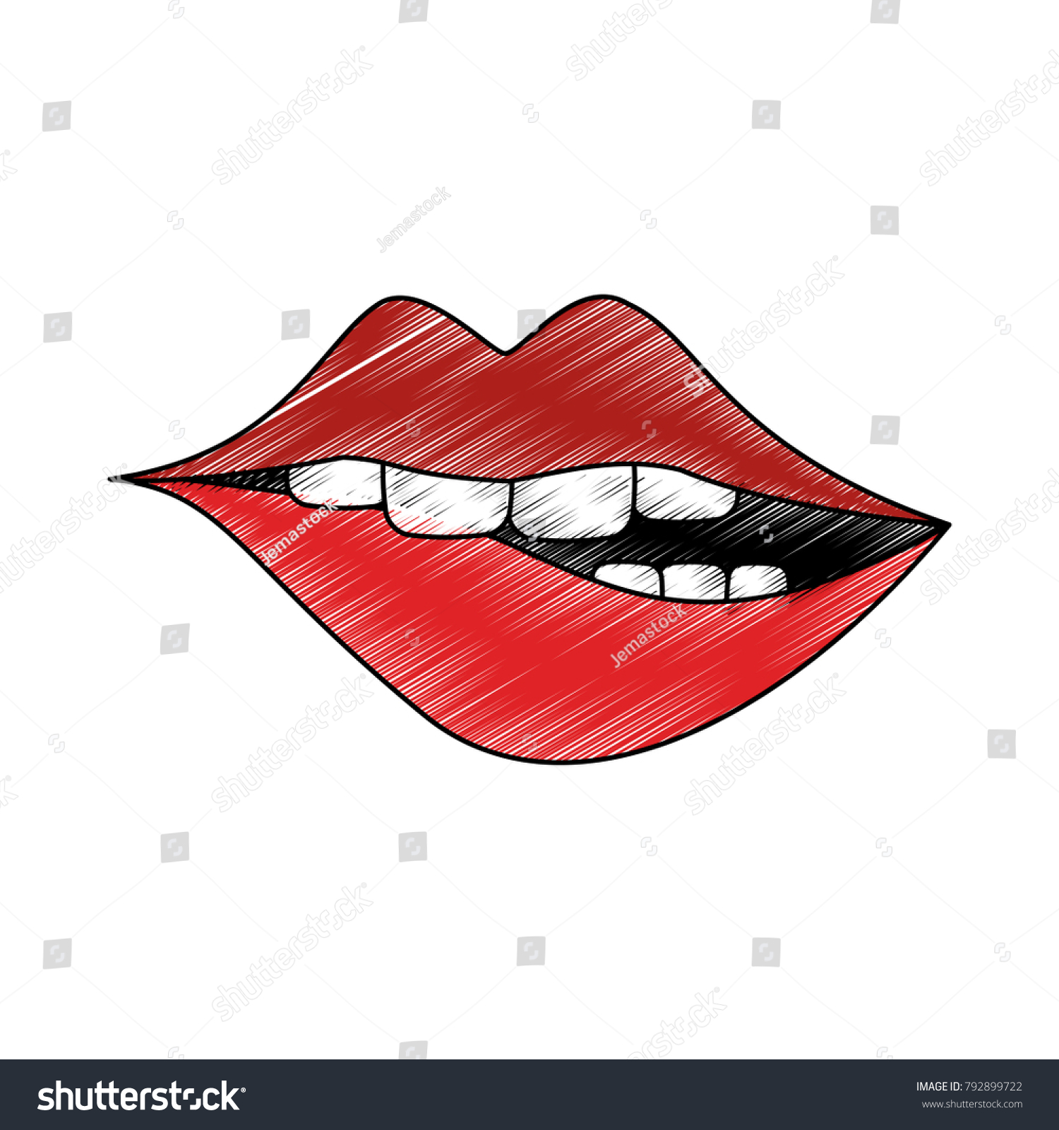 Sexy Lips Cartoon Stock Vector (Royalty Free) 792899722 Shutterstock