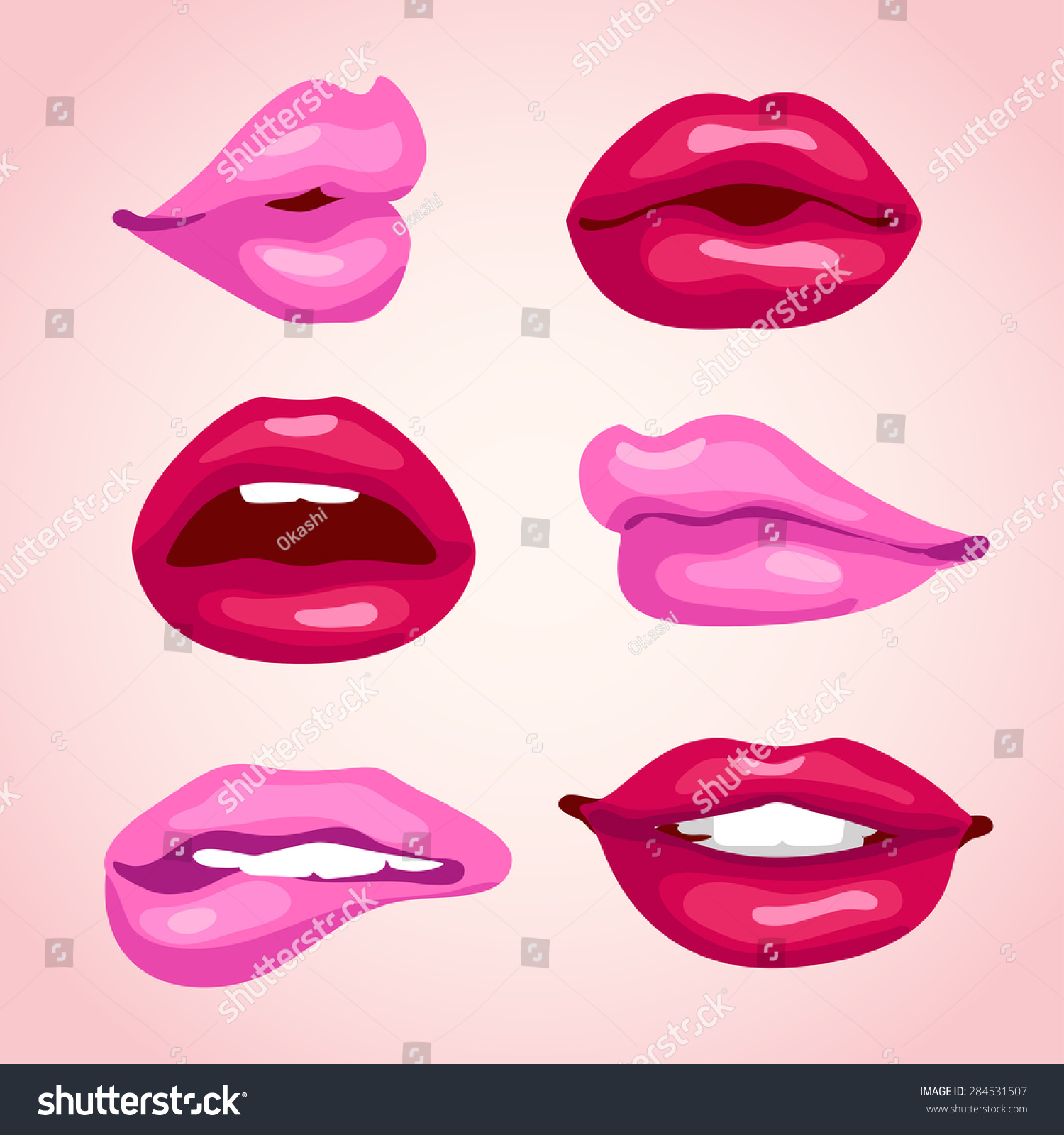 Sexy Lips Illustration Set Stock Vector (Royalty Free) 284531507