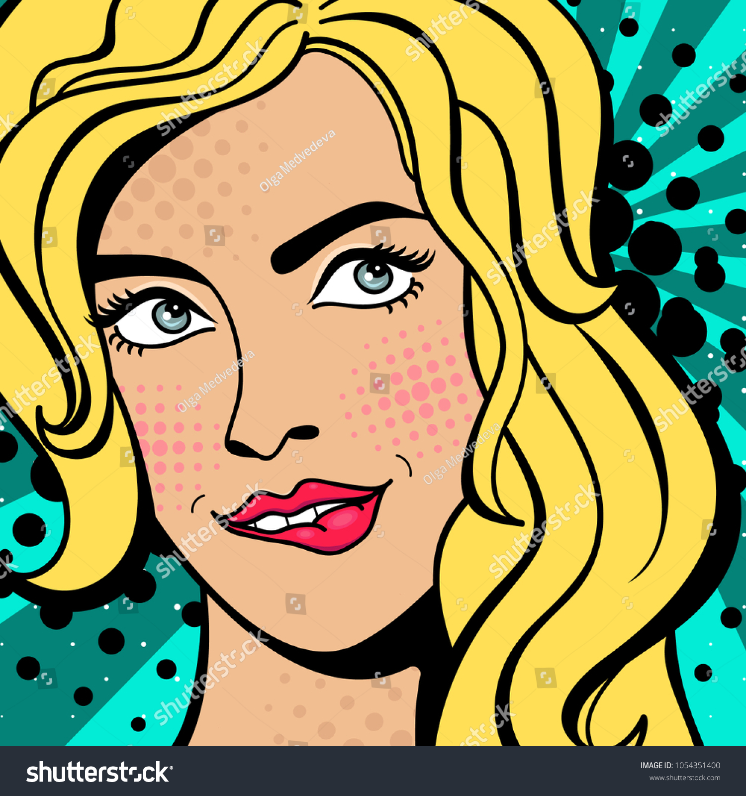 Sexy Pop Art Woman Squinted Eyes Stock Vector Royalty Free 1054351400 Shutterstock