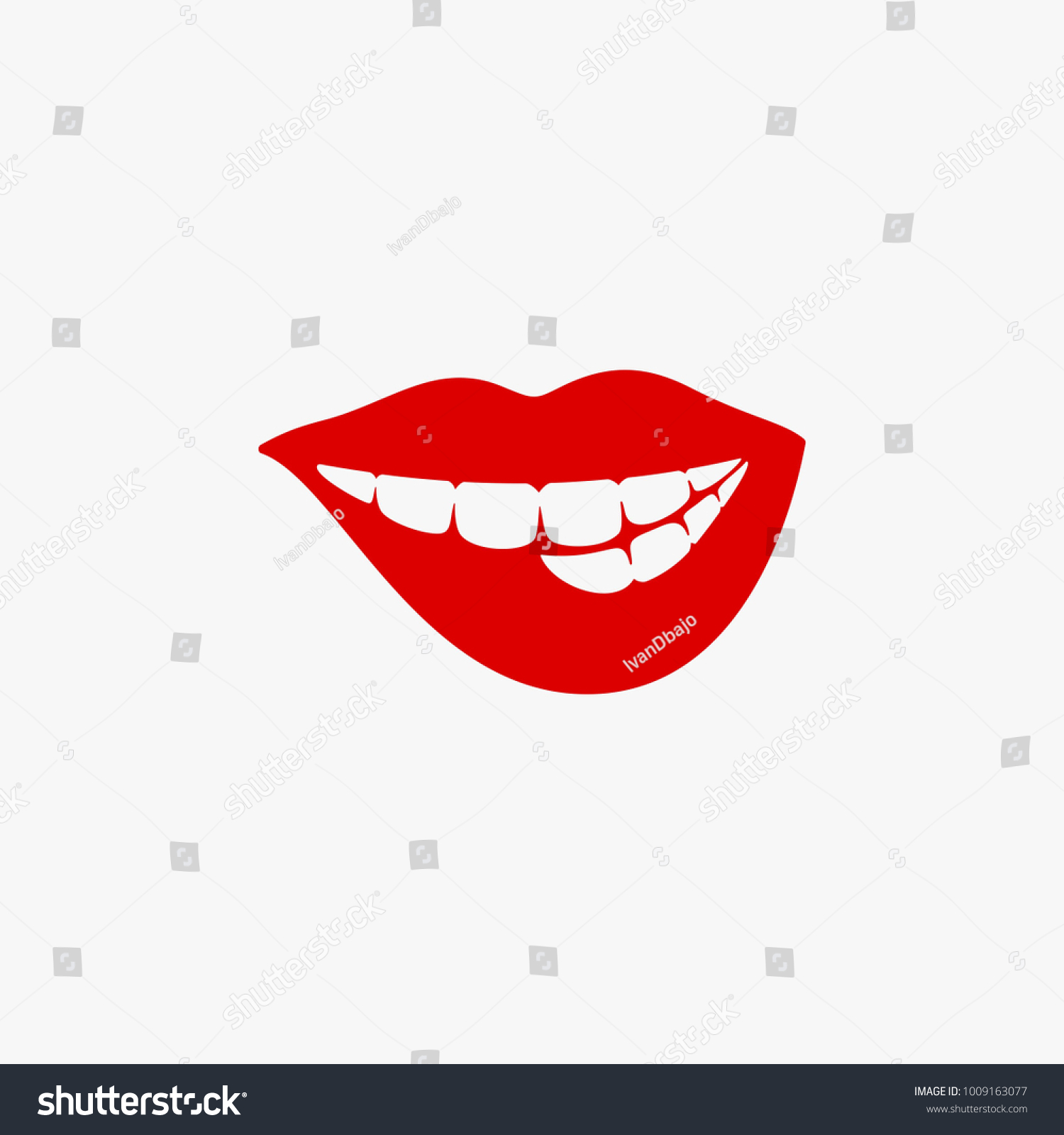 Sexy Red Lips Vector Illustration Isolated Stock Vector Royalty Free 1009163077