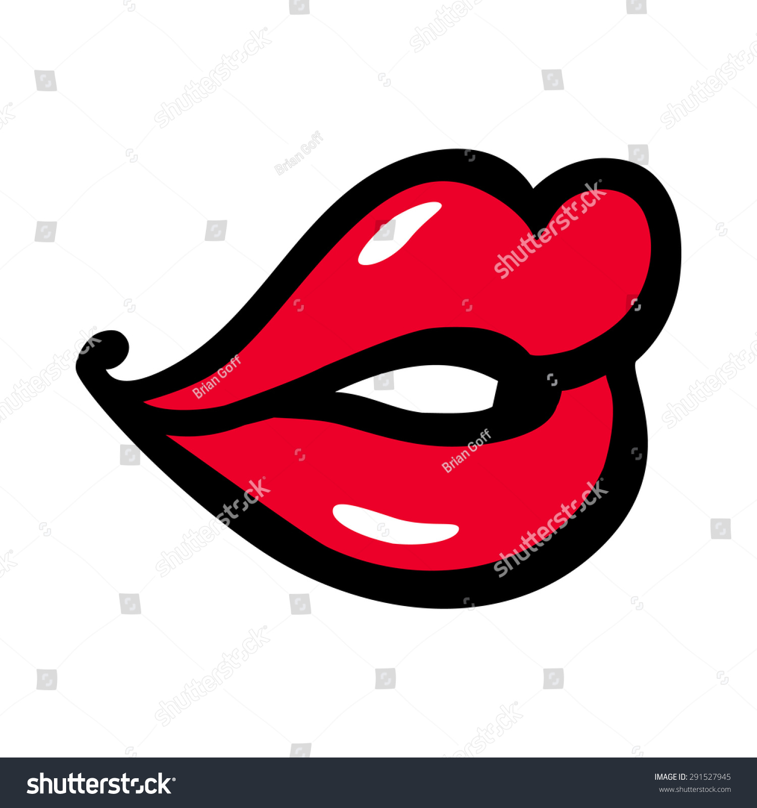 Sexy Romantic Kissing Lips Red Lipstick Stock Vector Royalty Free 291527945