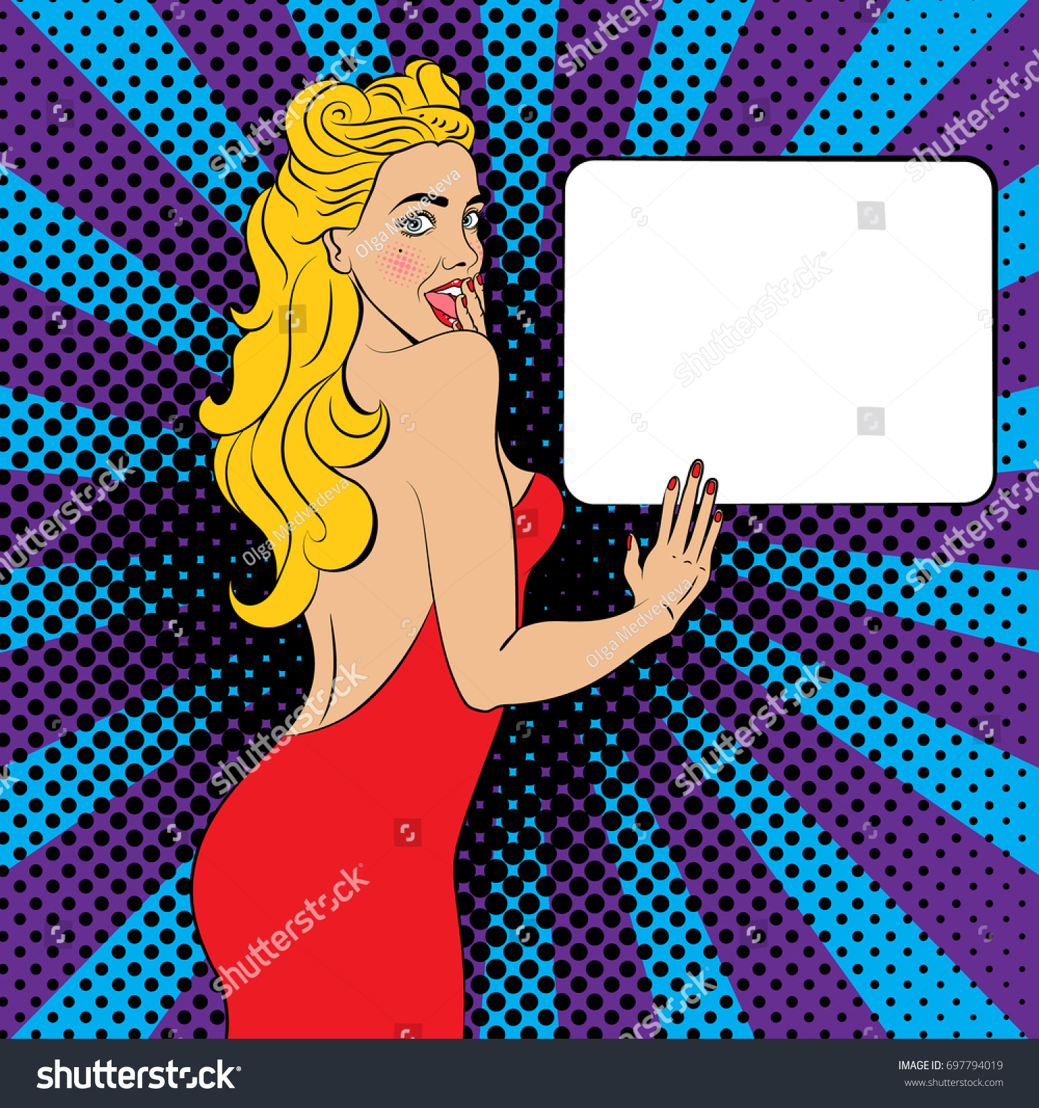 Sexy Surprised Blonde Pop Art Woman Stock Vector Royalty Free 697794019 Shutterstock 