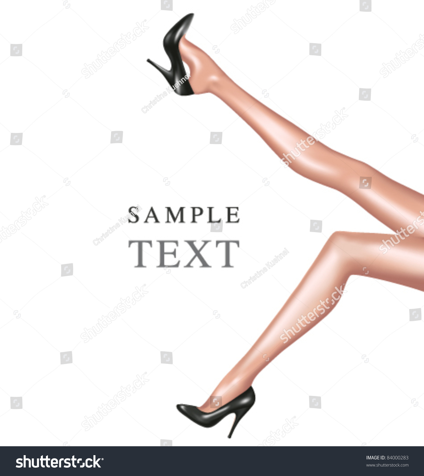 Sexy Woman Legs Black Shoes Vector Stock Vector 84000283 Shutterstock