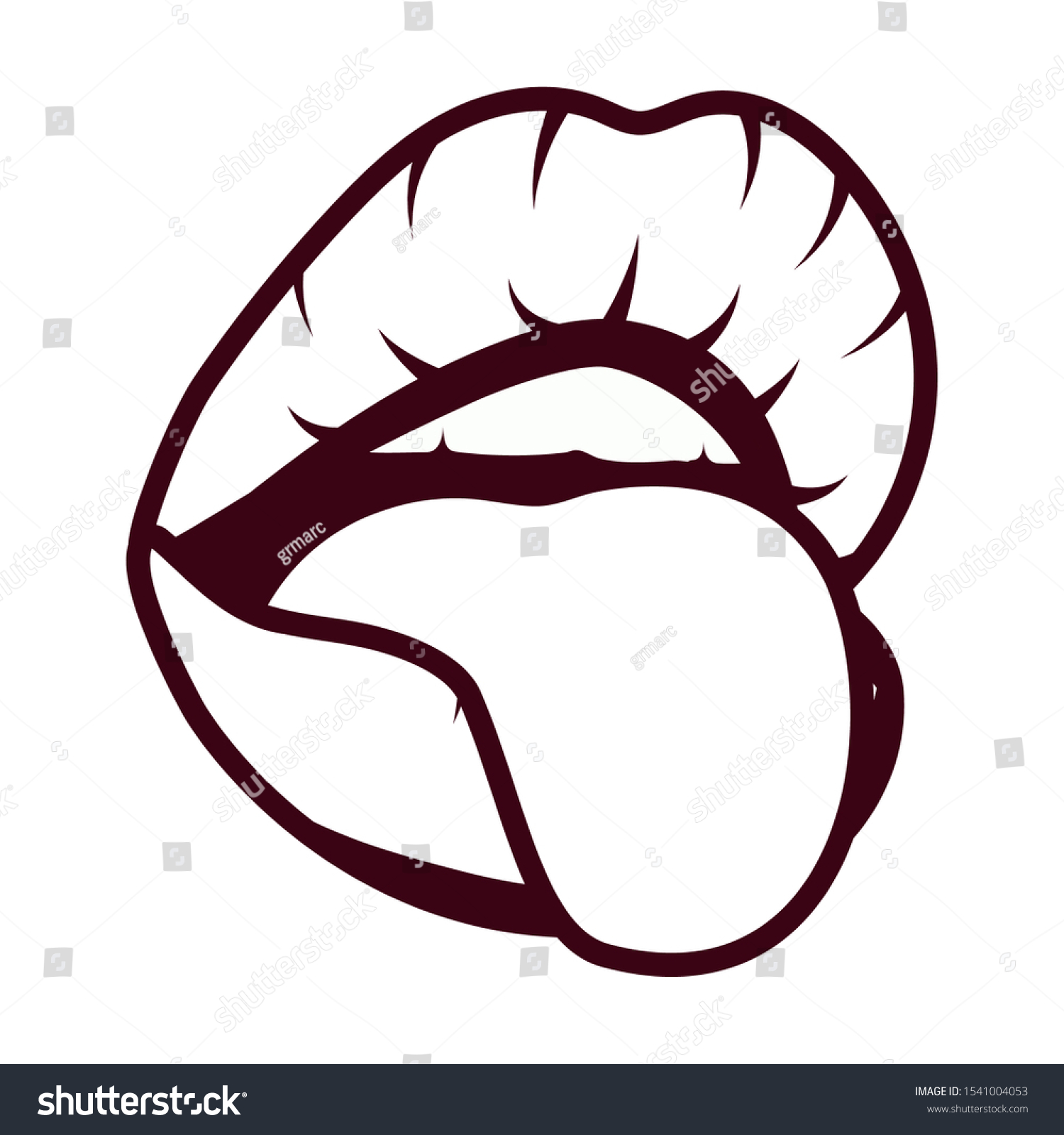 Sexy Woman Mouth Tongue Pop Art Stock Vector Royalty Free 1541004053 0954