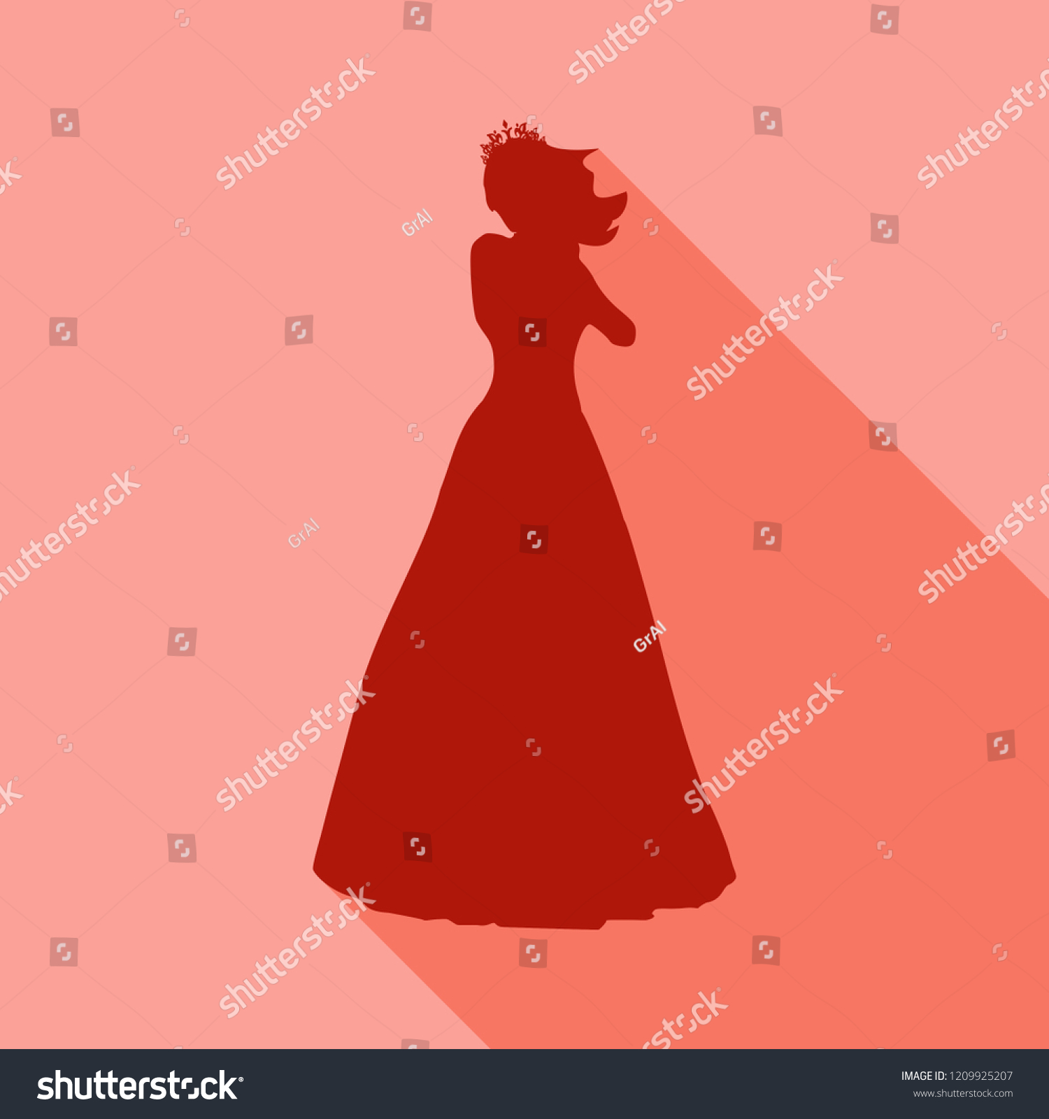 Sexy Woman Silhouette Evening Dress Medieval Stock Vector Royalty Free 1209925207 