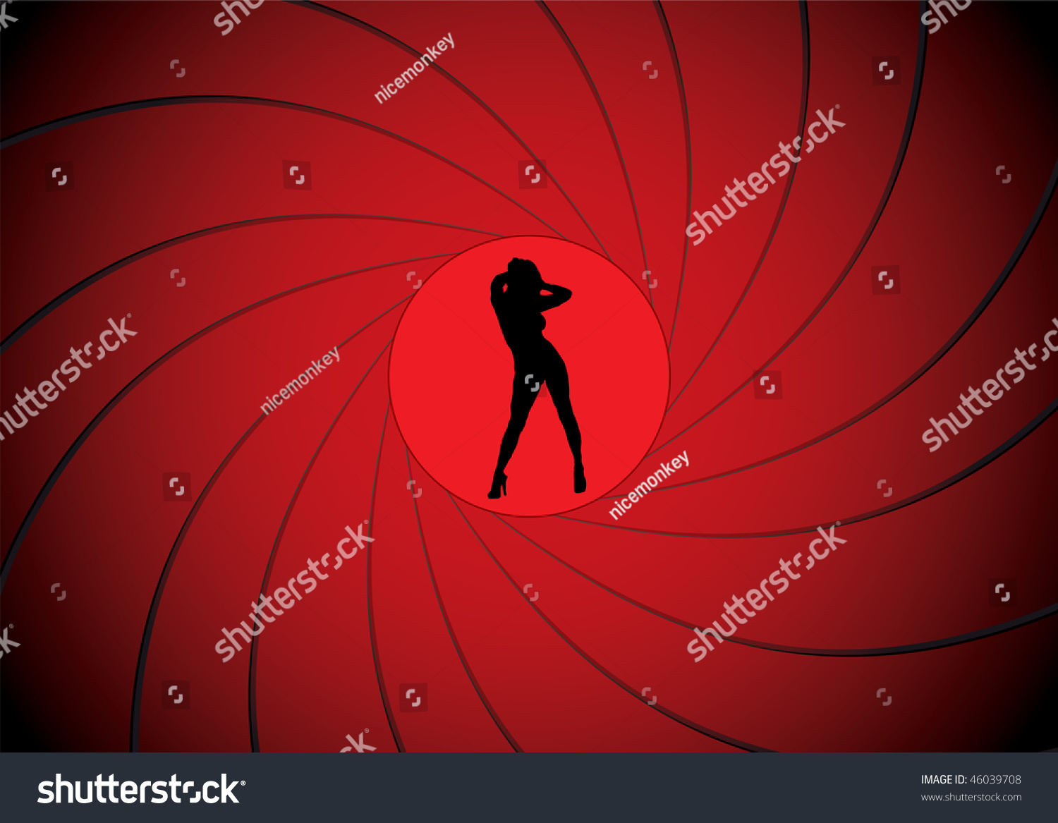 Sexy Women Dancing In A Gun Barrel Sight Like James Bond Stock Vector ...