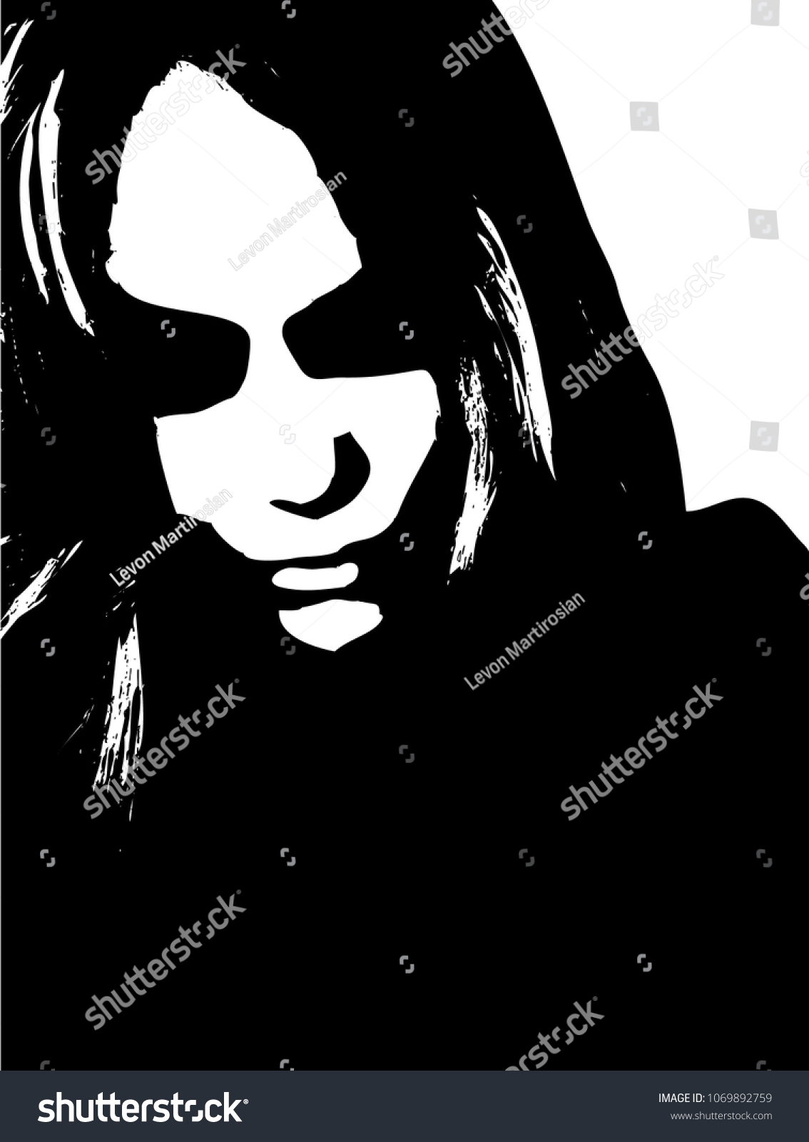 Sexy Young Woman Graffiti Stencil Face Stock Vector Royalty Free 1069892759 Shutterstock 6770