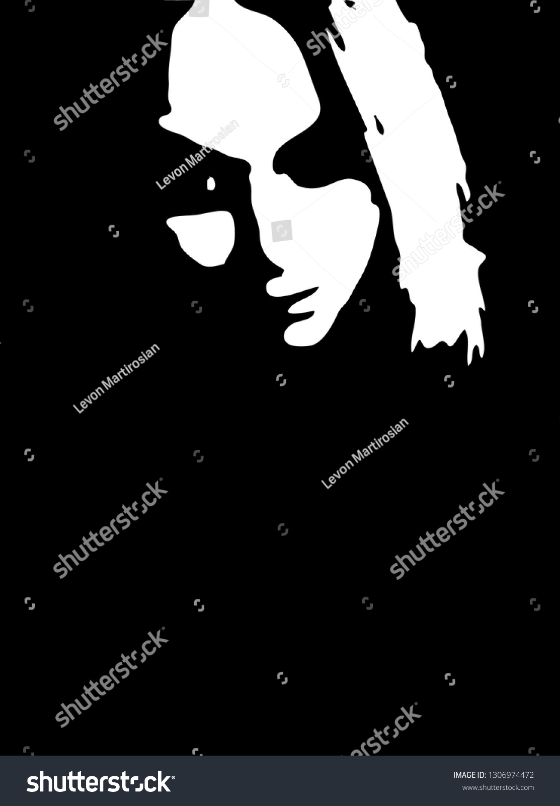Sexy Young Woman Graffiti Stencil Face Stock Vector Royalty Free 1306974472 7031