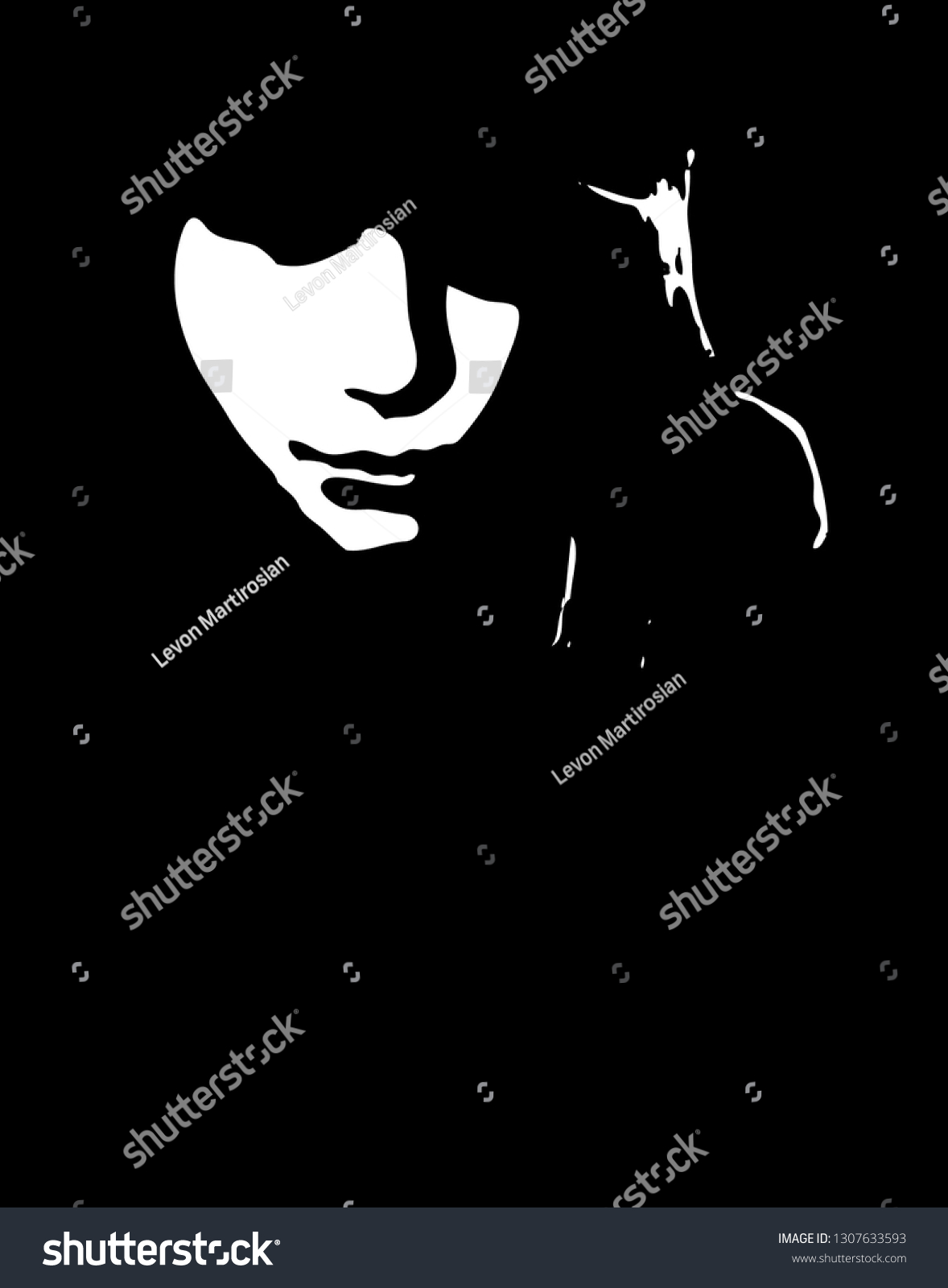 Sexy Young Woman Graffiti Stencil Face Stock Vector Royalty Free 1307633593 Shutterstock 6897