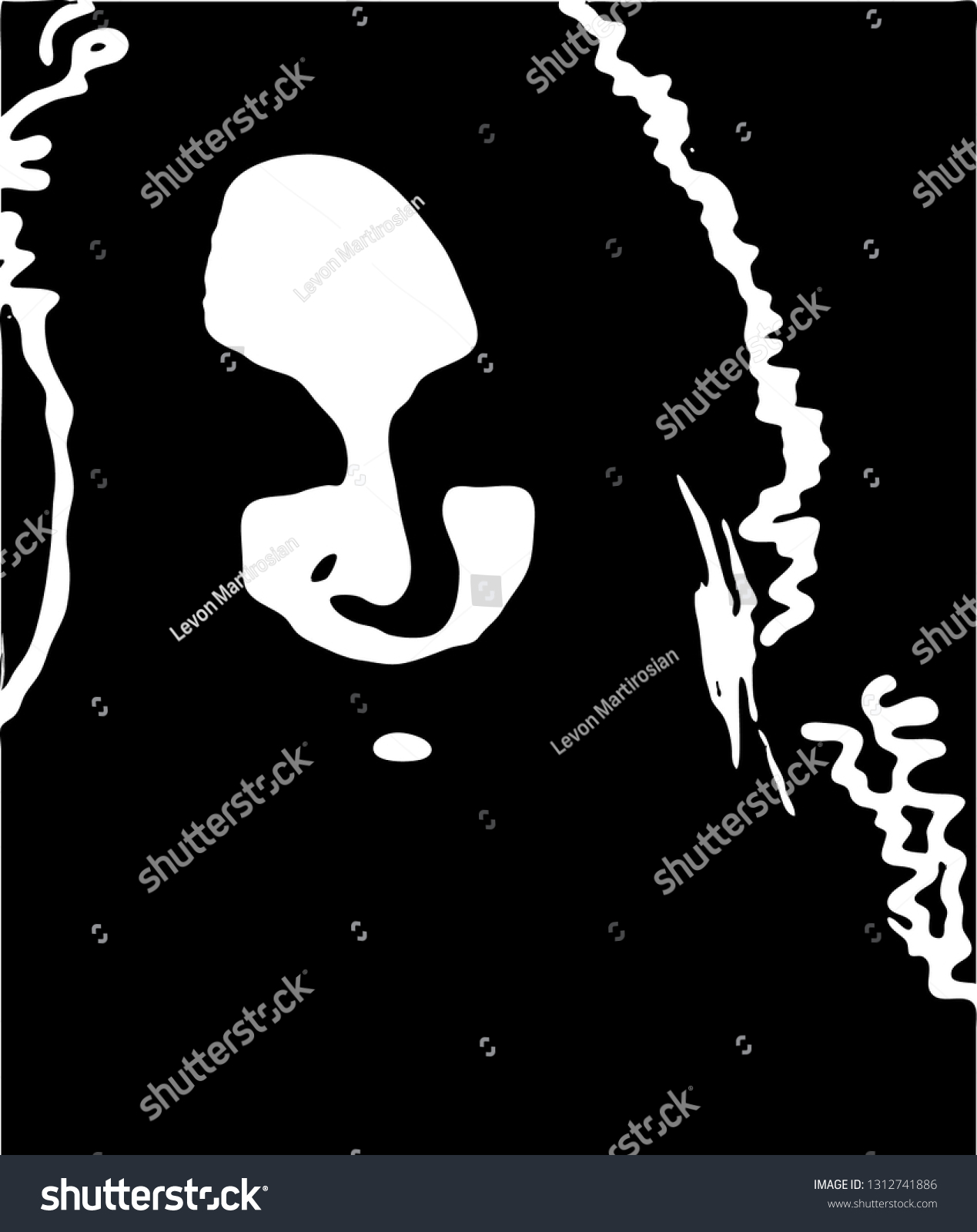 Sexy Young Woman Graffiti Stencil Face Stock Vector Royalty Free 1312741886 5467