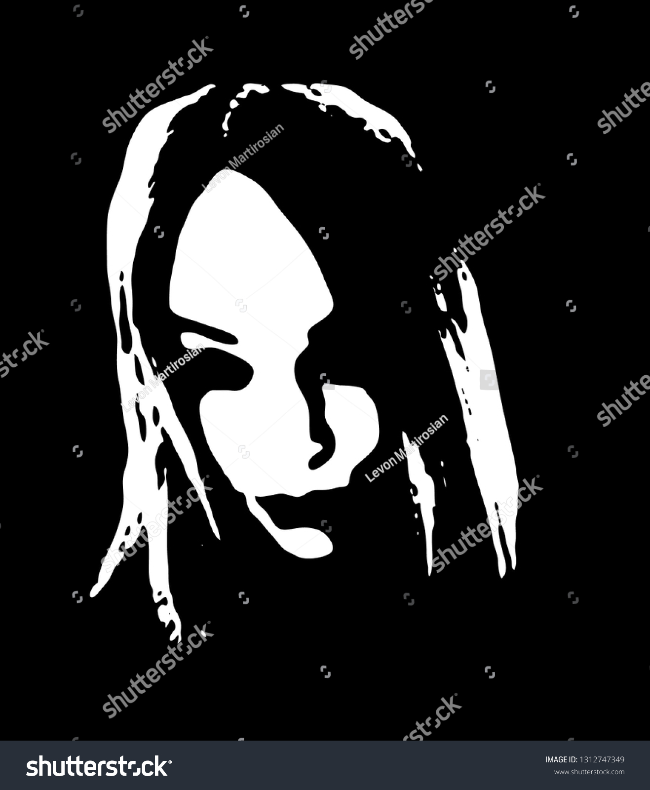 Sexy Young Woman Graffiti Stencil Face Stock Vector Royalty Free 1312747349 Shutterstock 8393