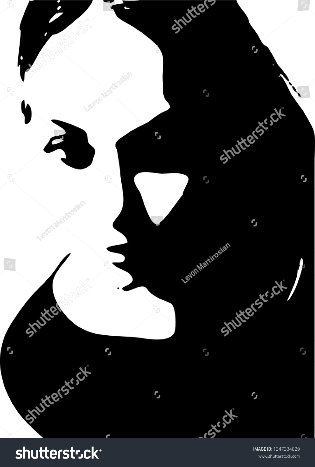 Sexy Young Woman Graffiti Stencil Face Stock Vector Royalty Free 1347334829 5380