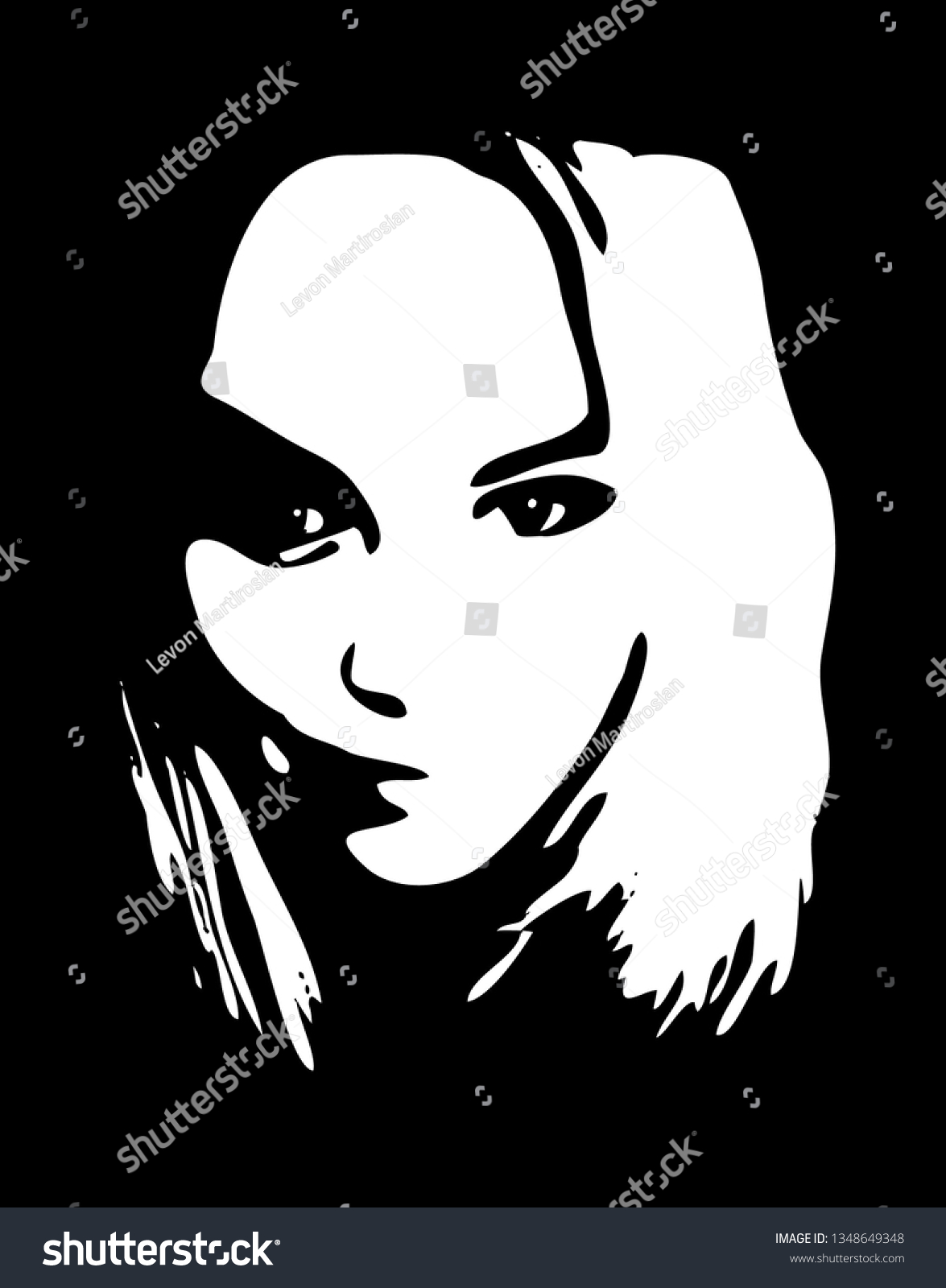 Sexy Young Woman Graffiti Stencil Face Stock Vector Royalty Free 1348649348 Shutterstock 3008