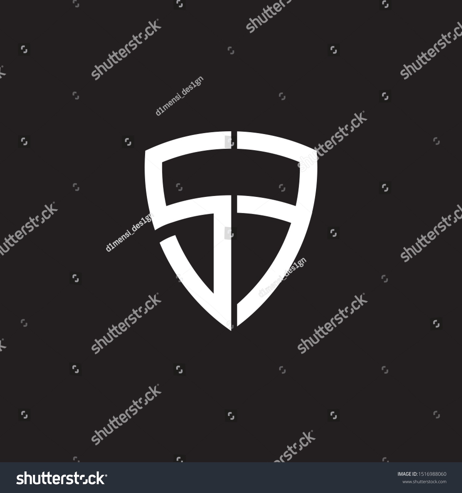 Sf Shield Logo Design Template Stock Vector (Royalty Free) 1516988060