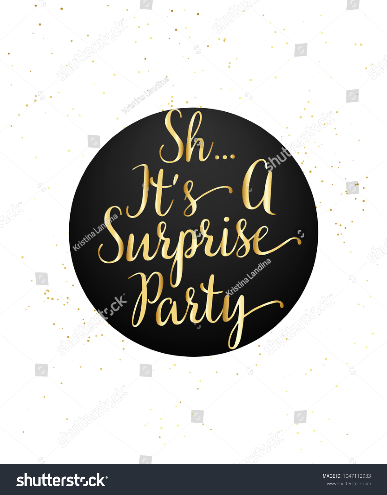 sh surprise birthday party white card stock vector royalty free