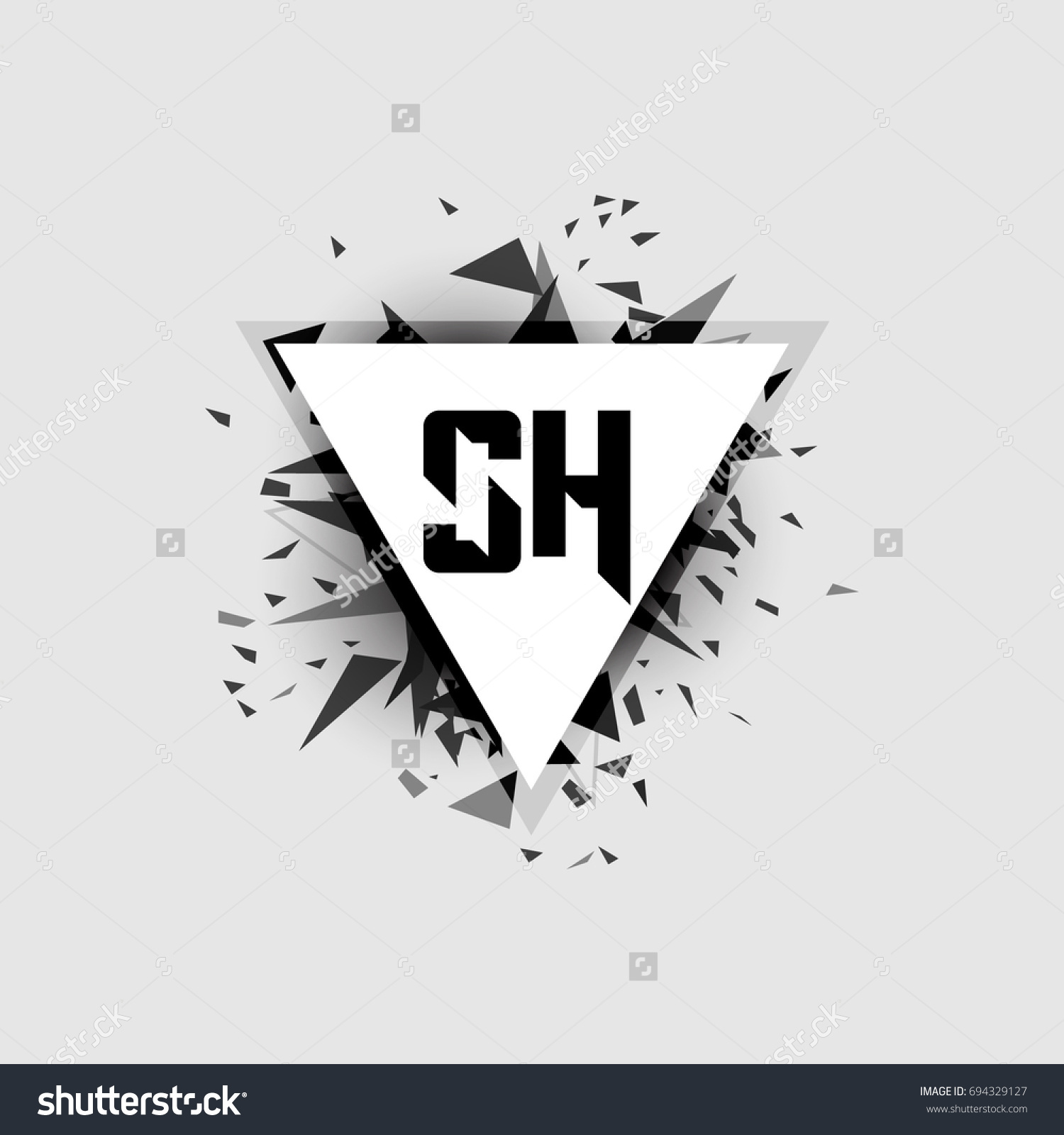 Sh Logo Stock Vector Royalty Free