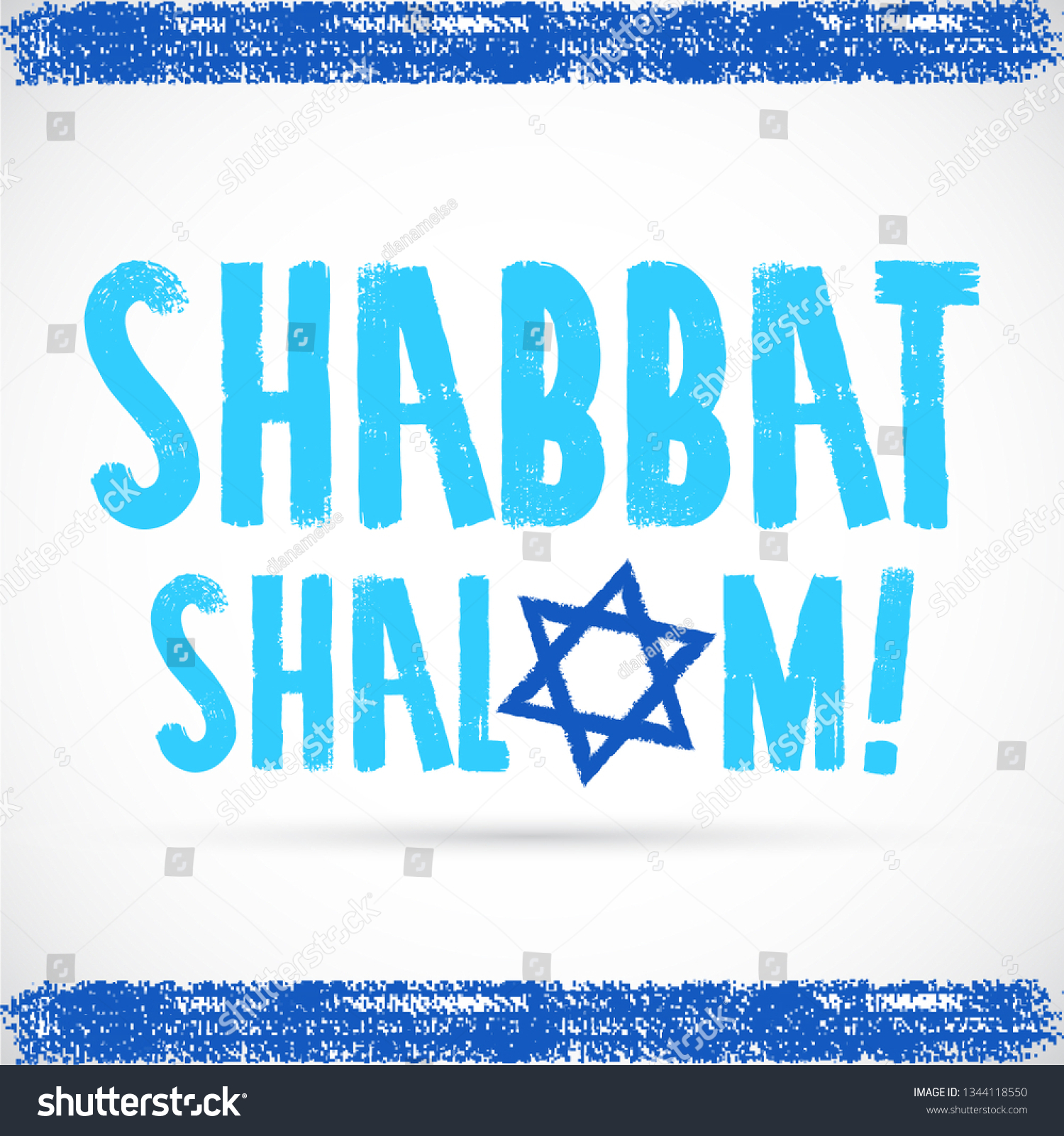 Shabbat Shalom Hand Lettering Illustration Calligraphy Stock Vector Royalty Free