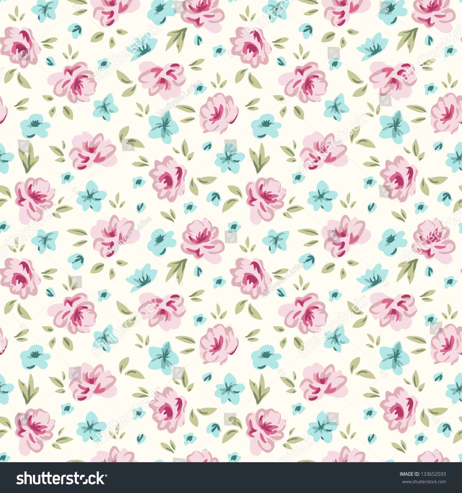 Shabby Chic Rose Pattern. Floral Seamless Background For Your Design ...