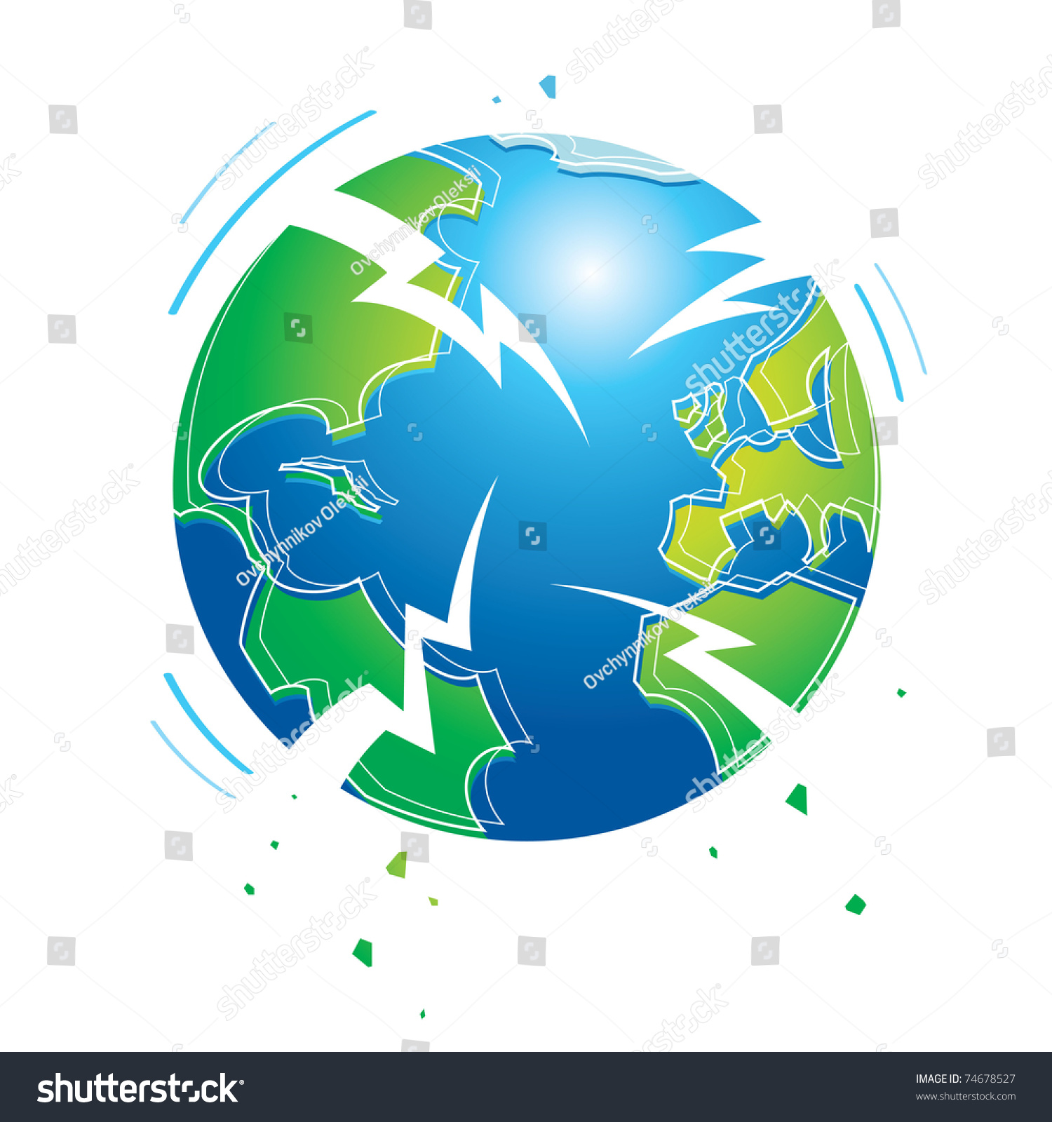 Shaking Earth Earthquake World Planet Catastrophe Stock Vector 74678527 ...