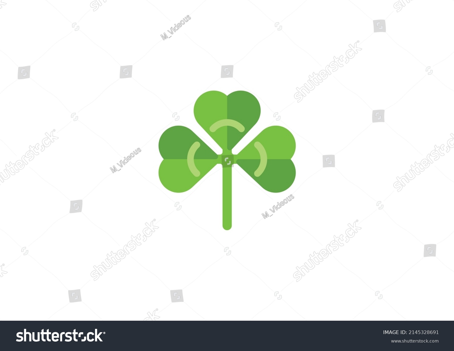 Shamrock Vector Isolated Emoticon Shamrock Icon Stock Vector (Royalty ...