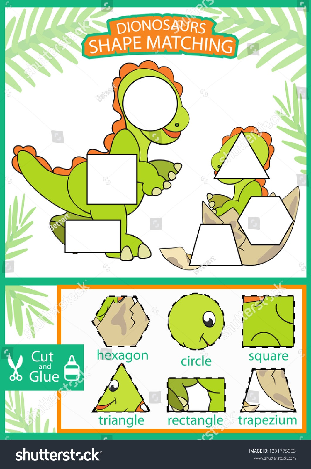 shape matching game find correct shapes stock vector royalty free 1291775953 shutterstock