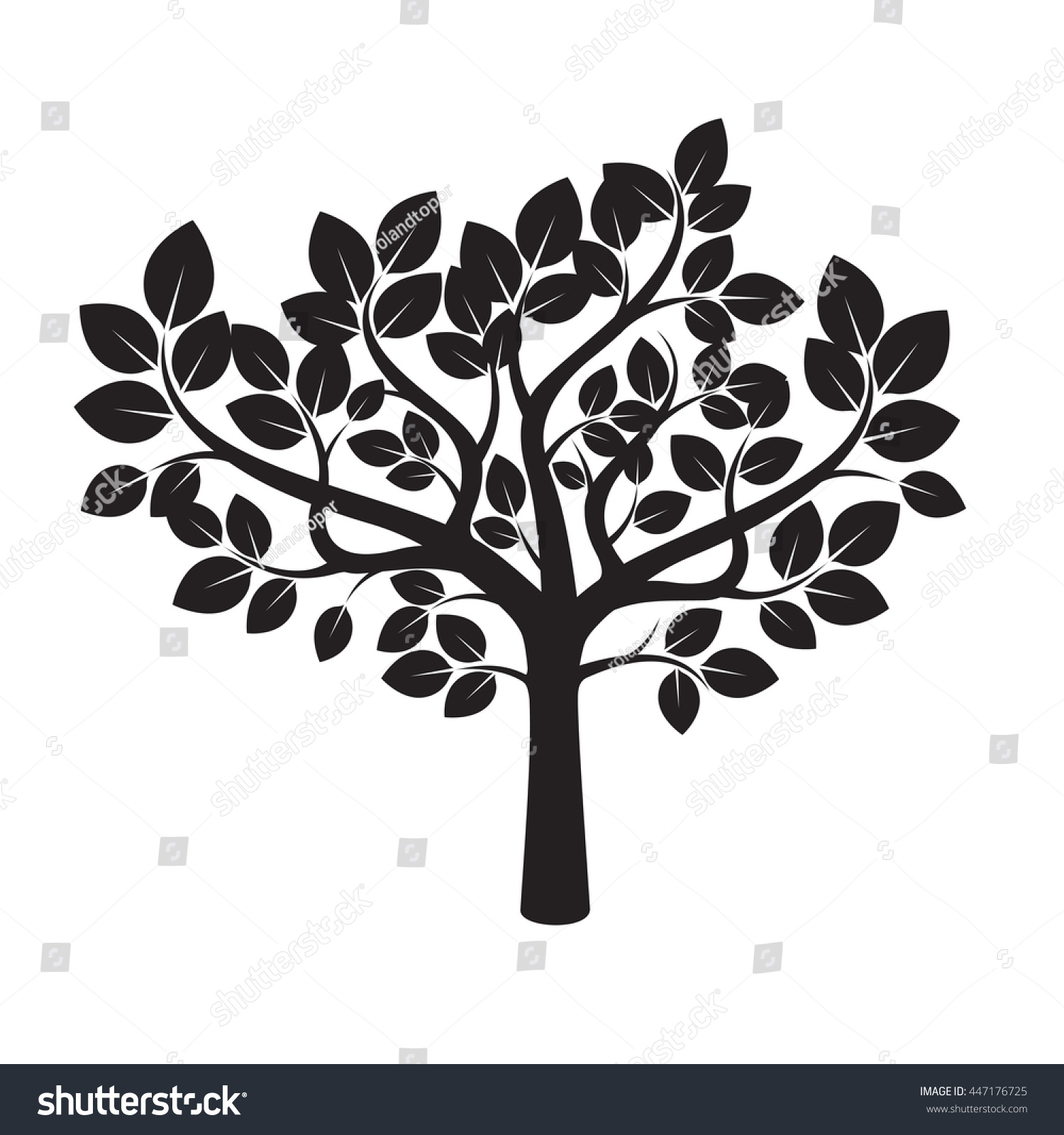 Shape Of Black Tree. Vector Illustration. - 447176725 : Shutterstock