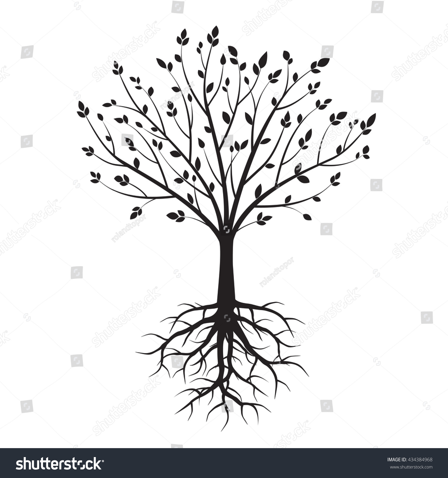 Shape Black Trees Vector Illustration Stock Vector 434384968 - Shutterstock