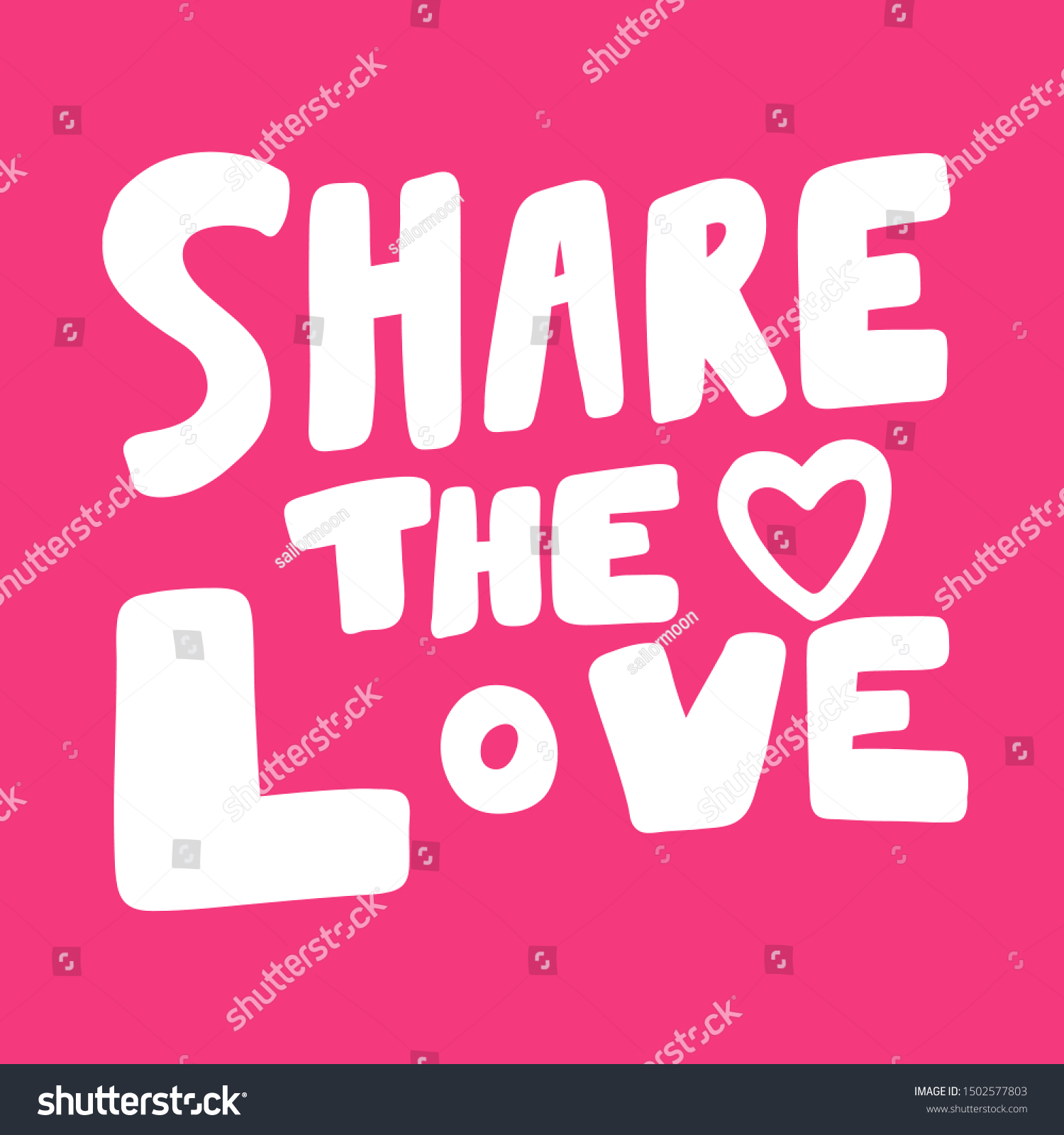 Share Love Vector Hand Drawn Illustration Stock Vector Royalty Free