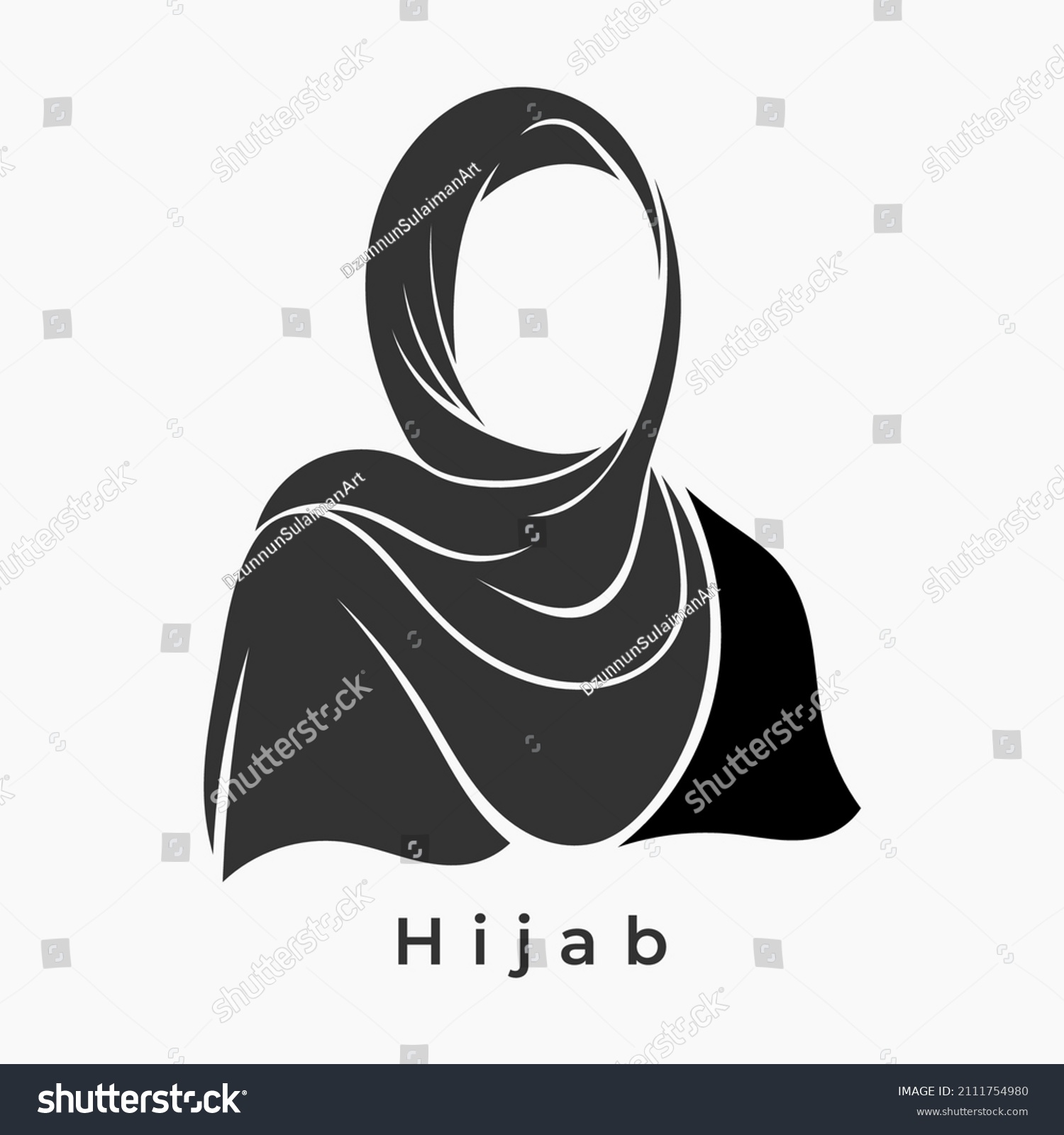 Sharia Veiled Woman Illustration Logo Vector Stock Vector (Royalty Free ...