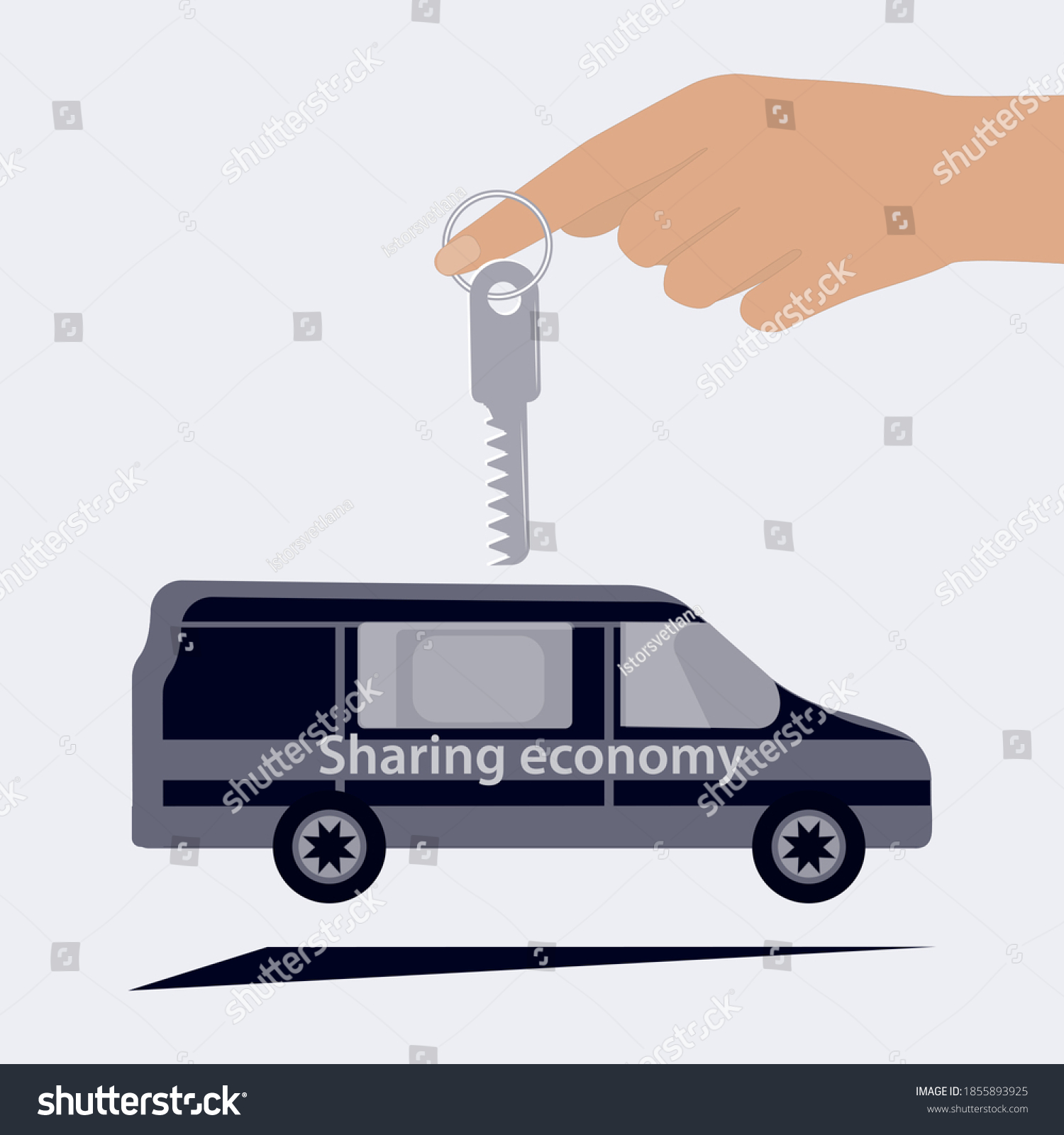 SVG of Sharing Economy.Car, Key on the finger. Vector illustration. Design Concept svg