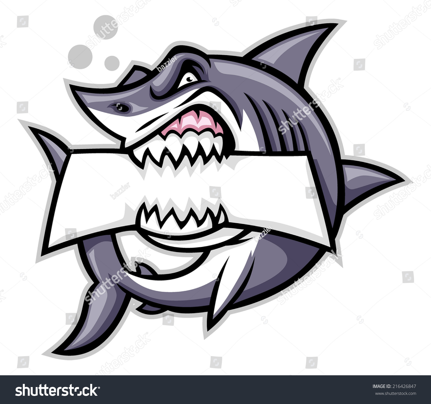 Download Shark Bite Blank Sign Stock Vector 216426847 - Shutterstock