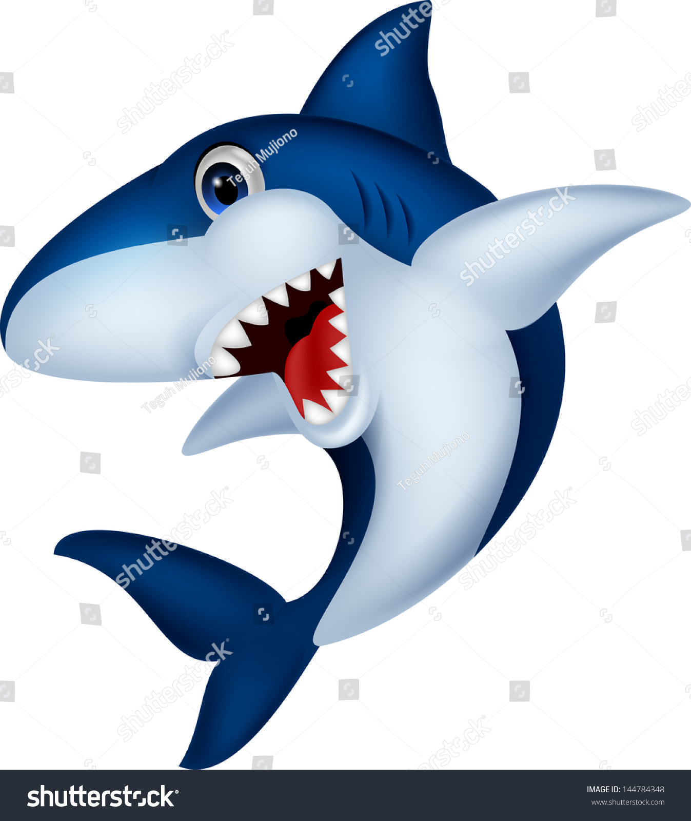 Shark Cartoon Stock Vector Illustration 144784348 : Shutterstock