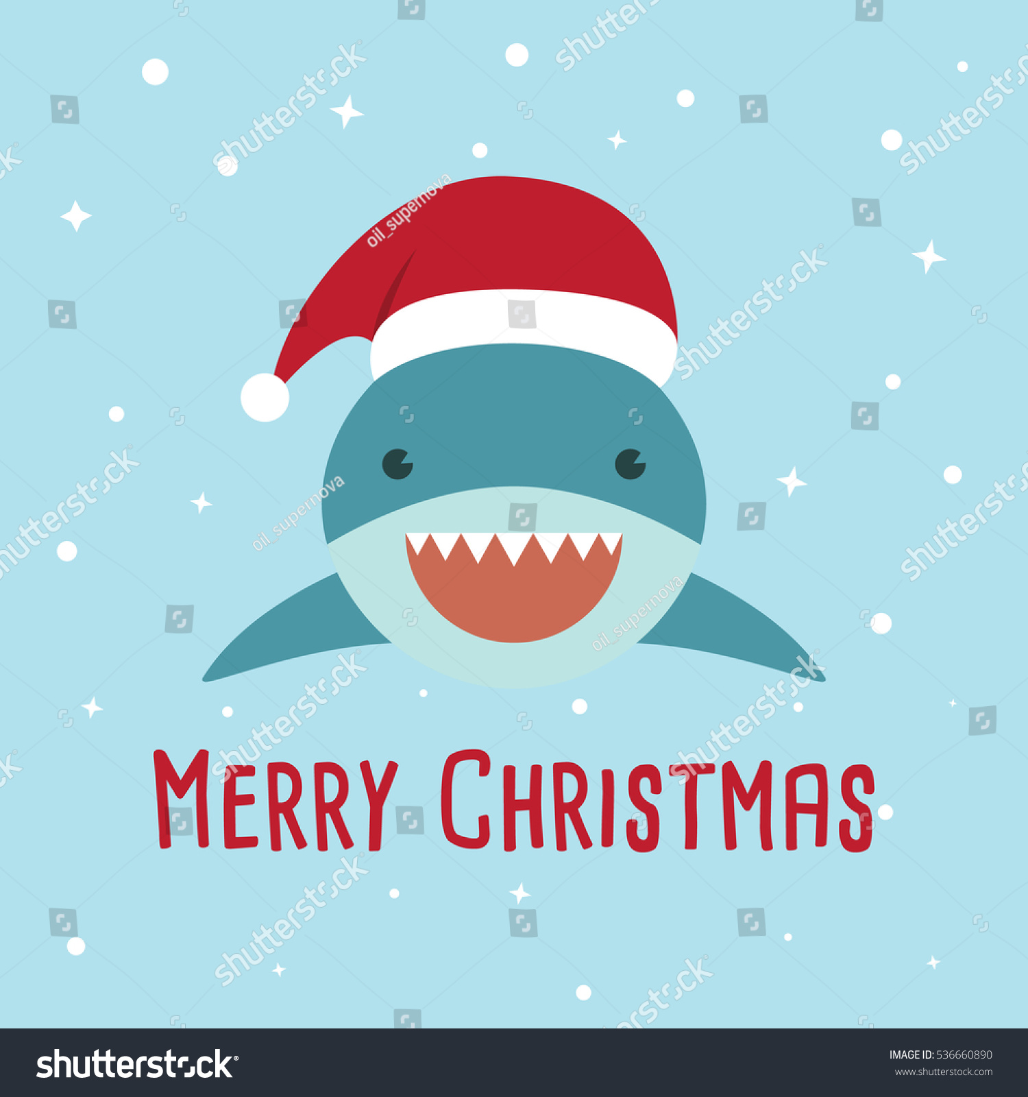 Shark Cartoon Character Cute Shark Wearing Stock Vector 