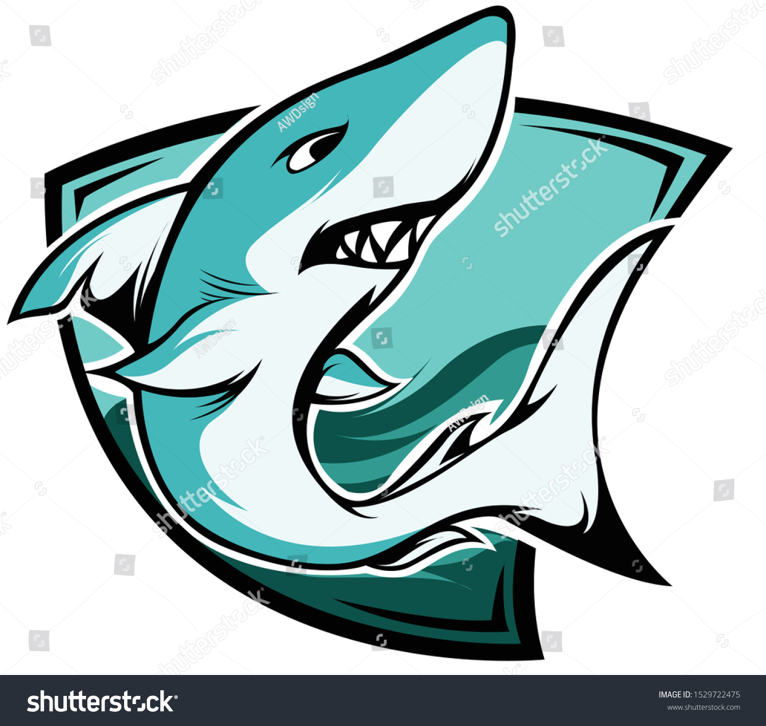 Shark Mascot Esport Logo Illustration Stock Vector (Royalty Free ...