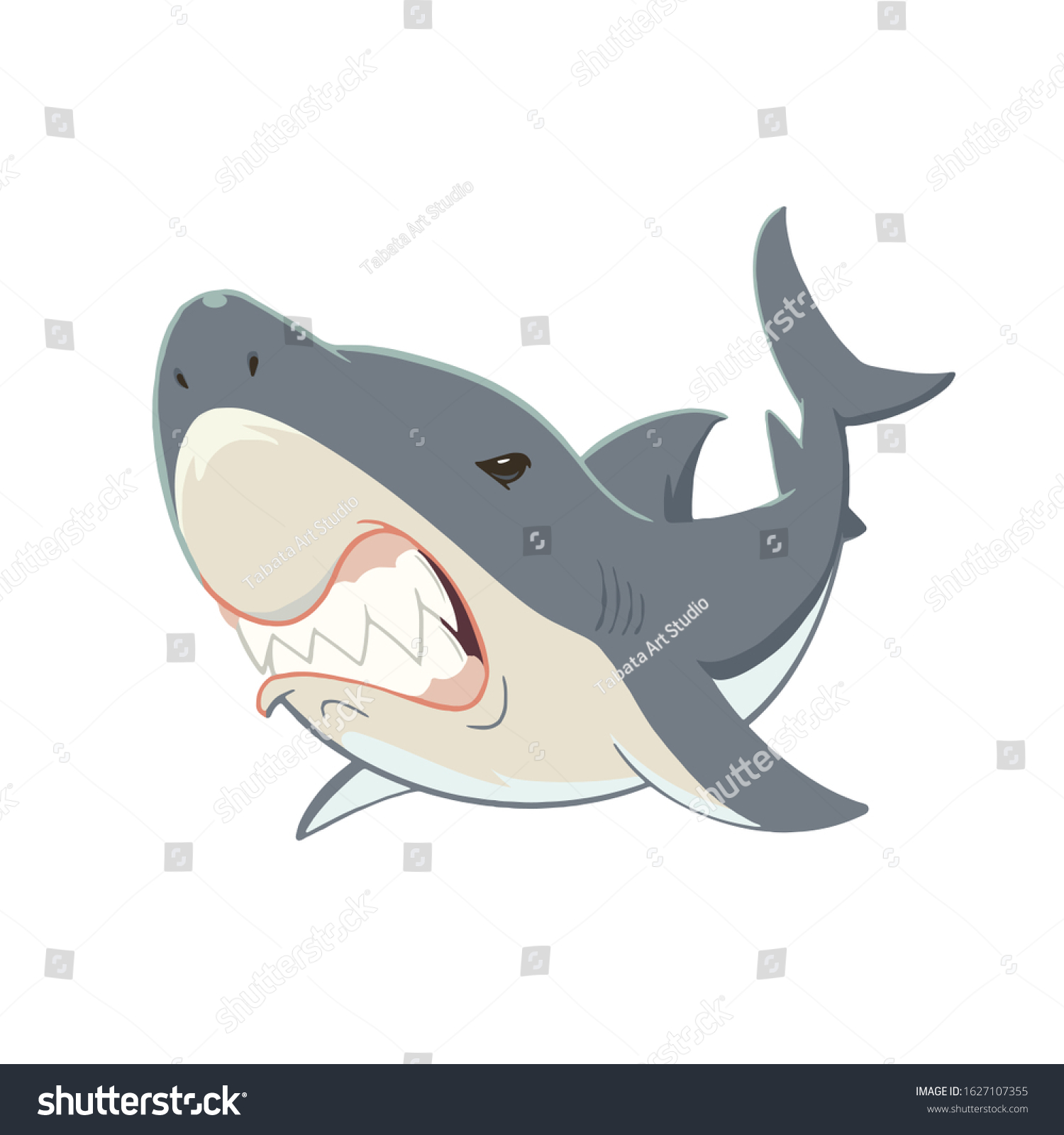 Shark Open Mouth Sharp Teeth Vector Stock Vector Royalty Free 1627107355 Shutterstock 1360