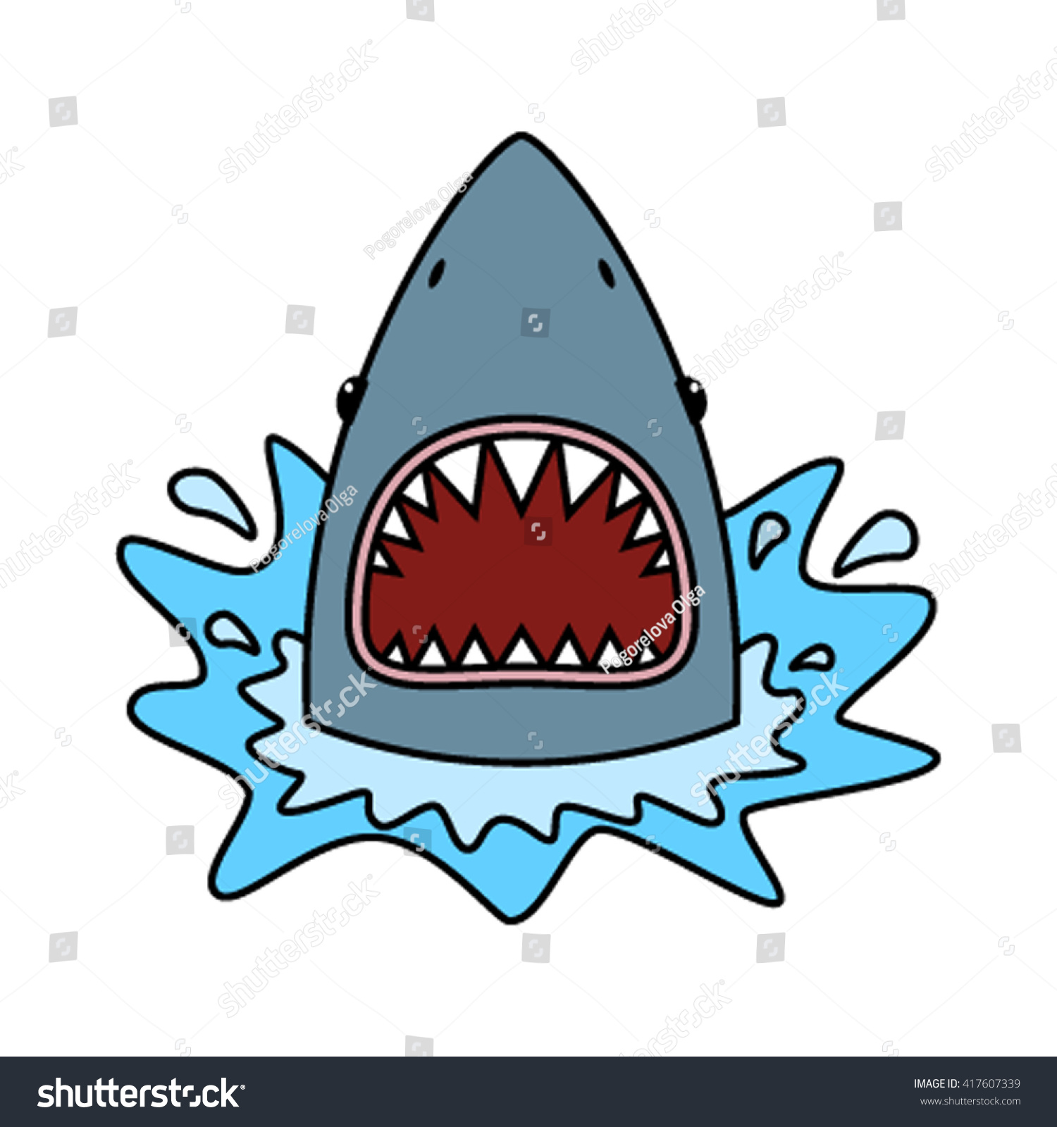 Download Shark Open Mouth Flat Vector Illustration Stock Vector ...